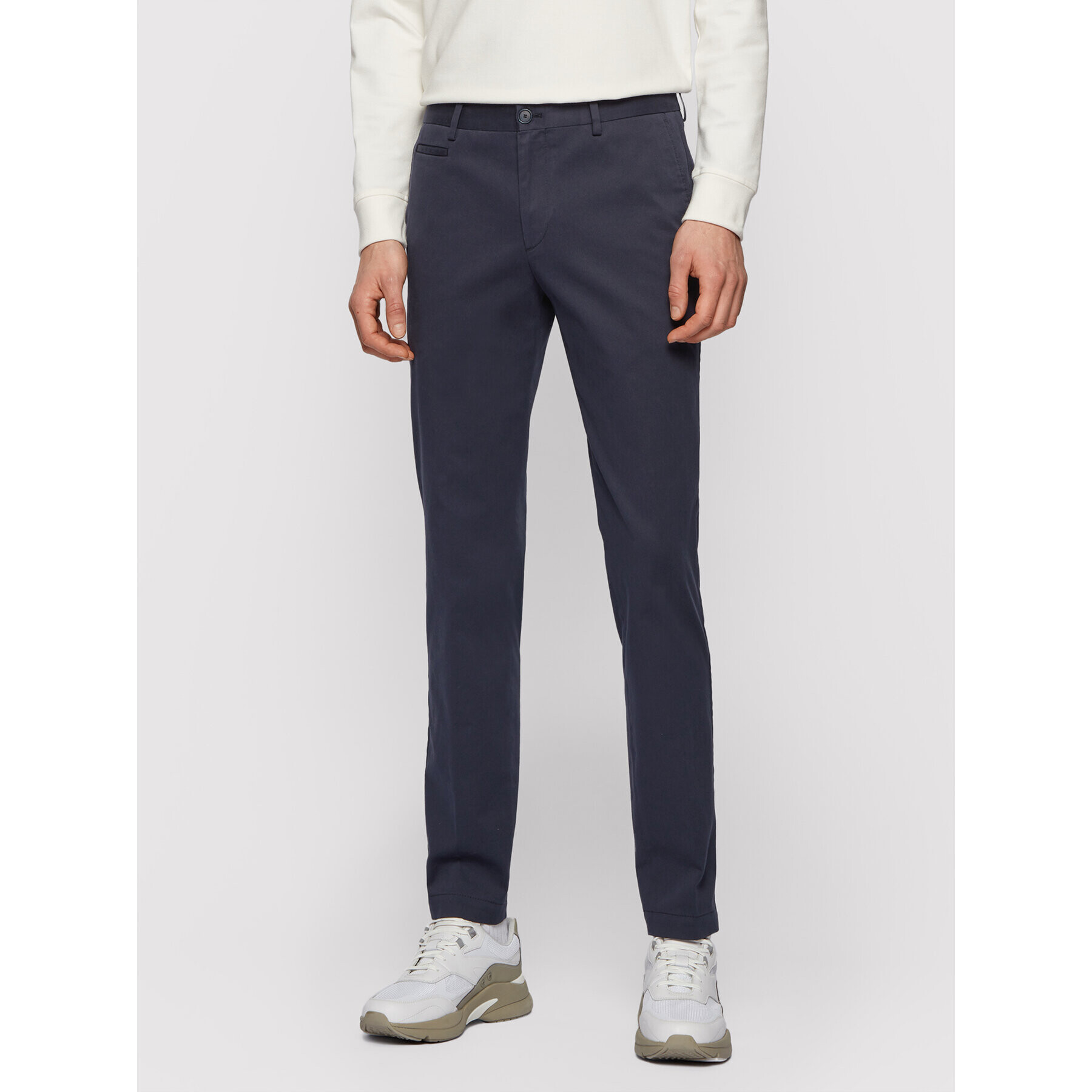 Boss Pantaloni chino Broad1-W 50447070 Bleumarin Slim Fit - Pled.ro