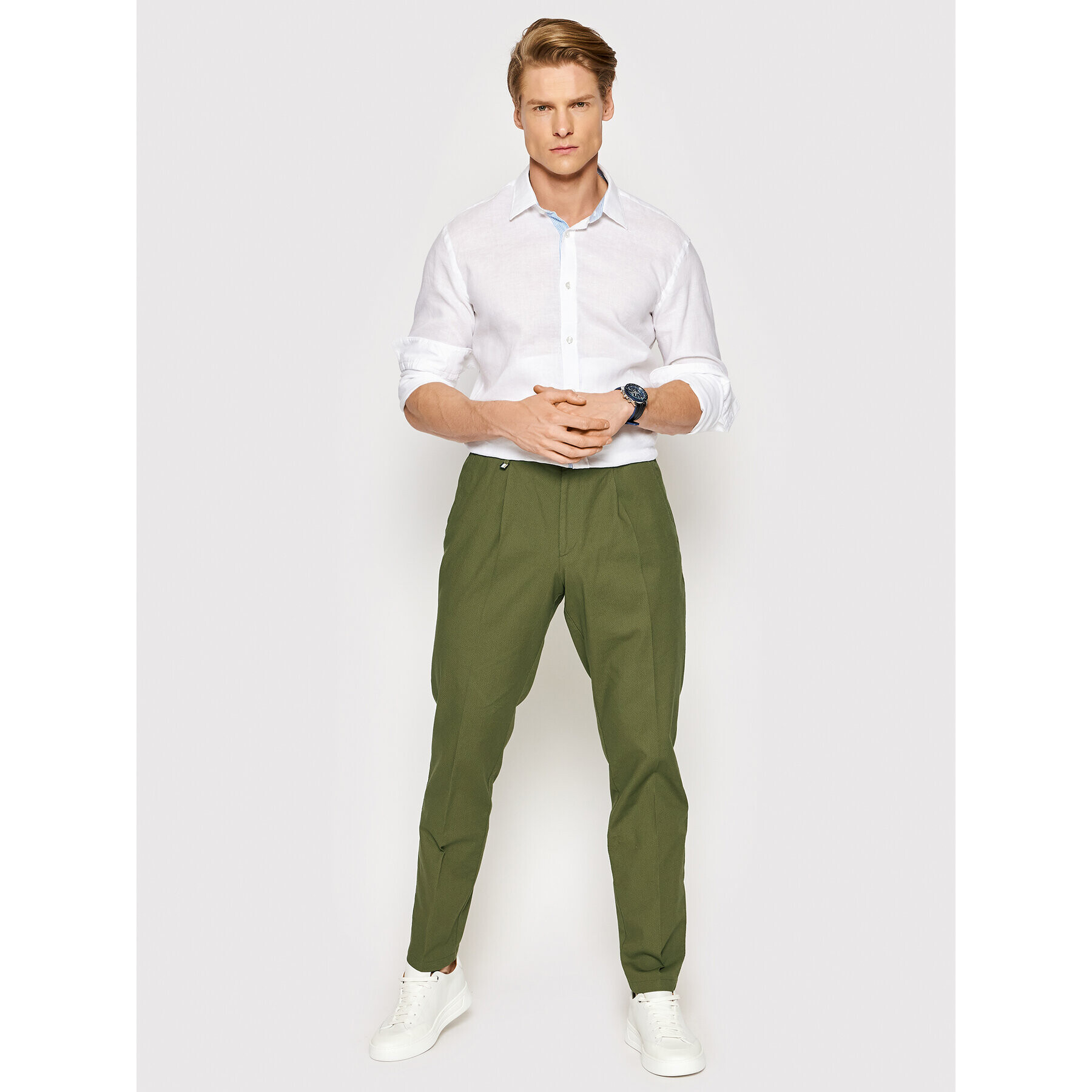 Boss Pantaloni chino C-Genius 50469063 Verde Slim Fit - Pled.ro