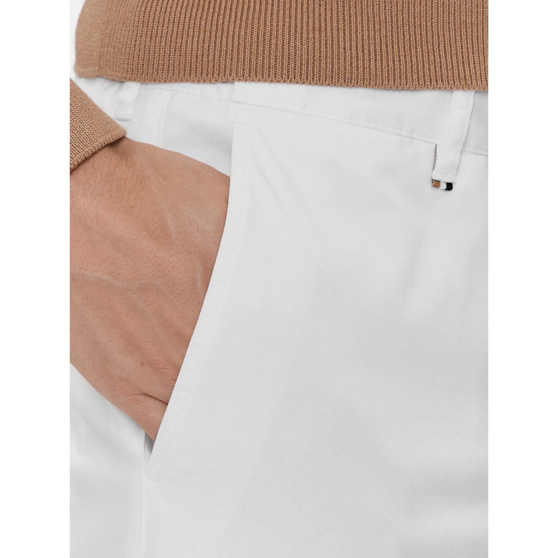 Boss Pantaloni chino C-Genius-W-241 50509778 Alb Slim Fit - Pled.ro