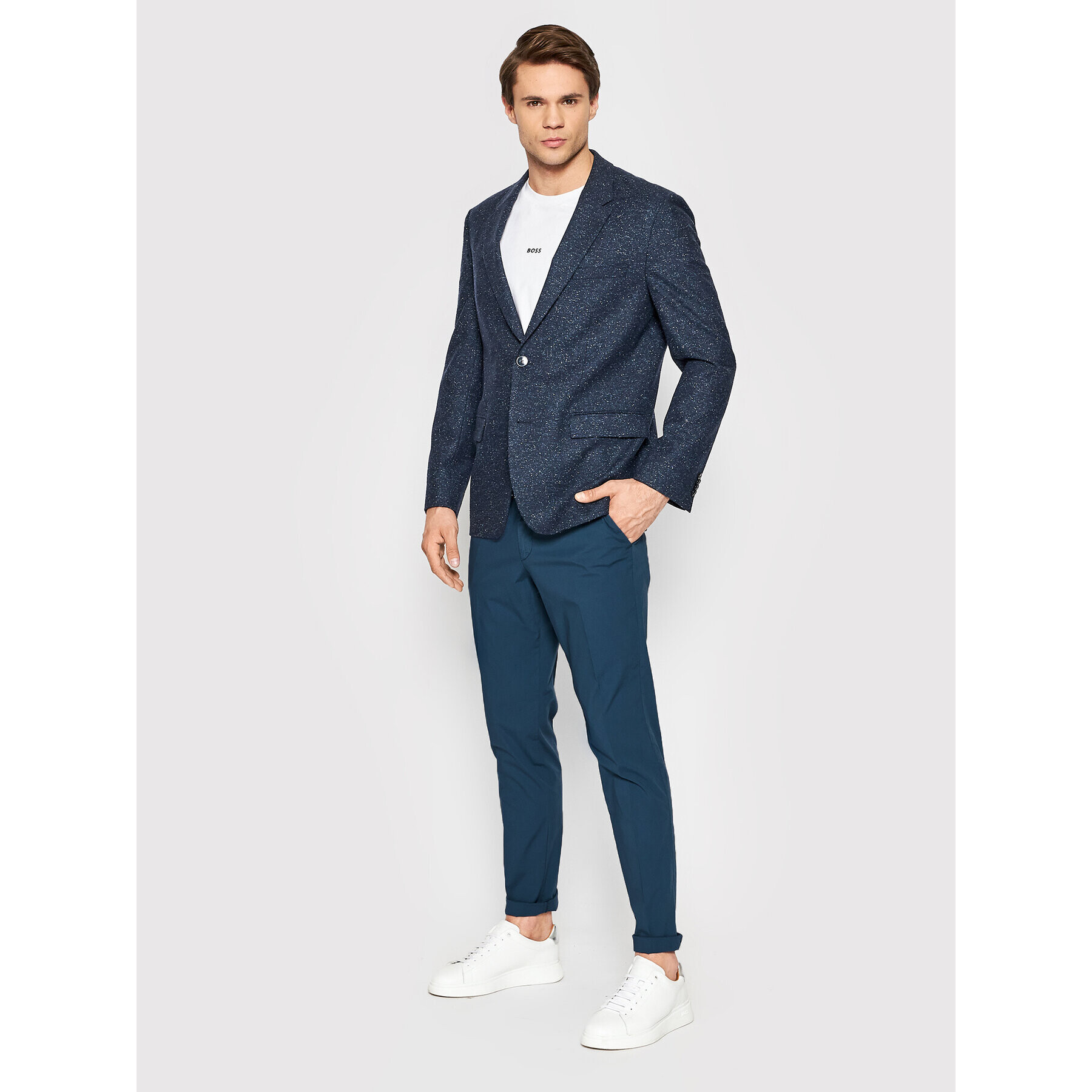 Boss Pantaloni chino Kaito1 50466506 Bleumarin Slim Fit - Pled.ro