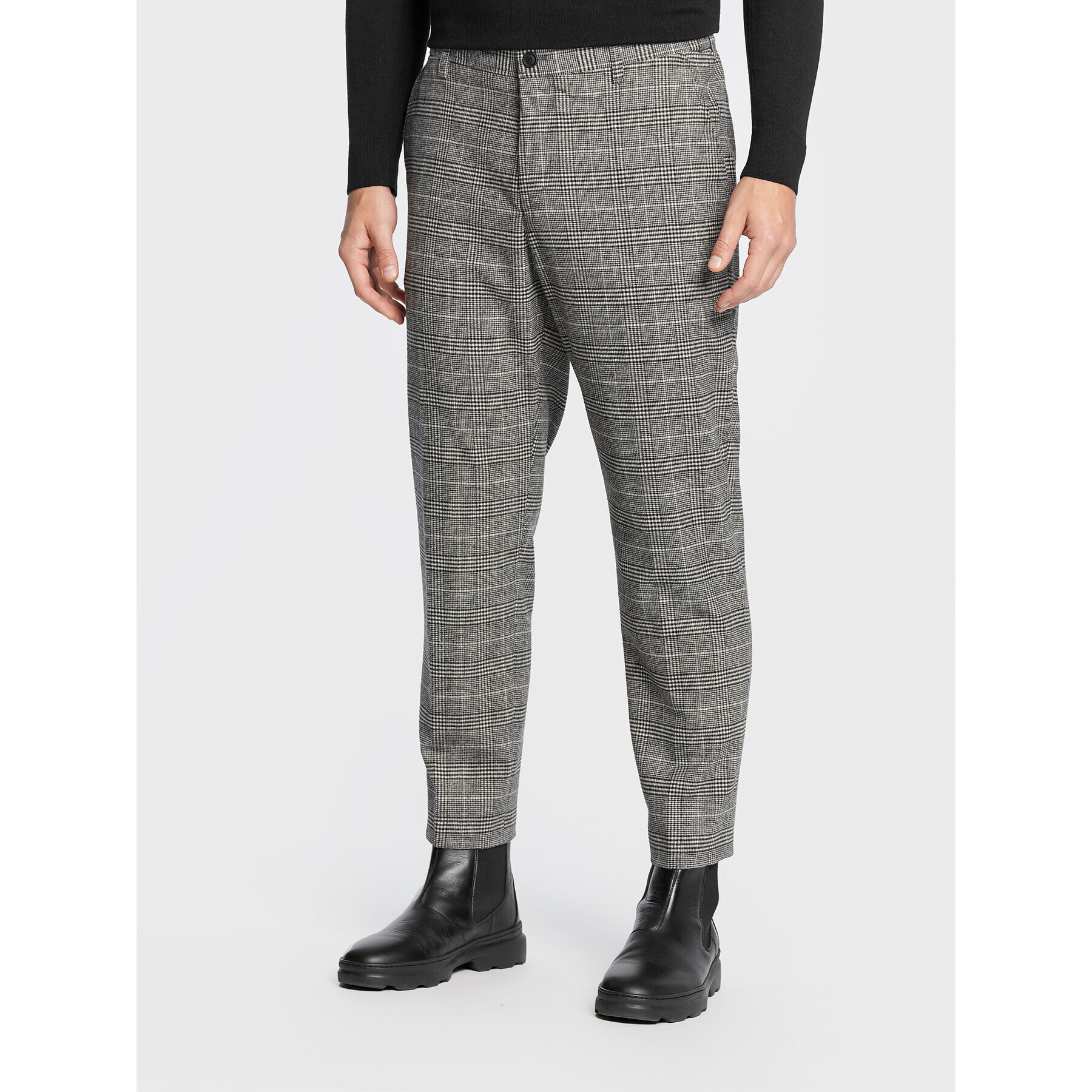 Boss Pantaloni chino P-Perin-224 50479468 Gri Relaxed Fit - Pled.ro