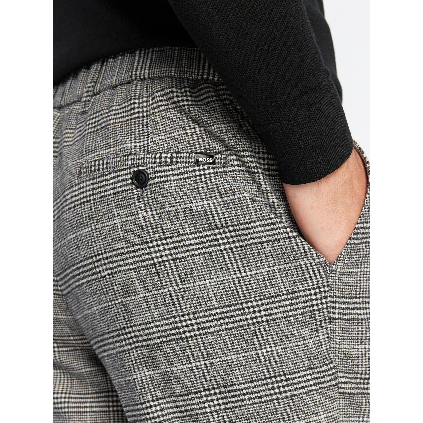 Boss Pantaloni chino P-Perin-224 50479468 Gri Relaxed Fit - Pled.ro