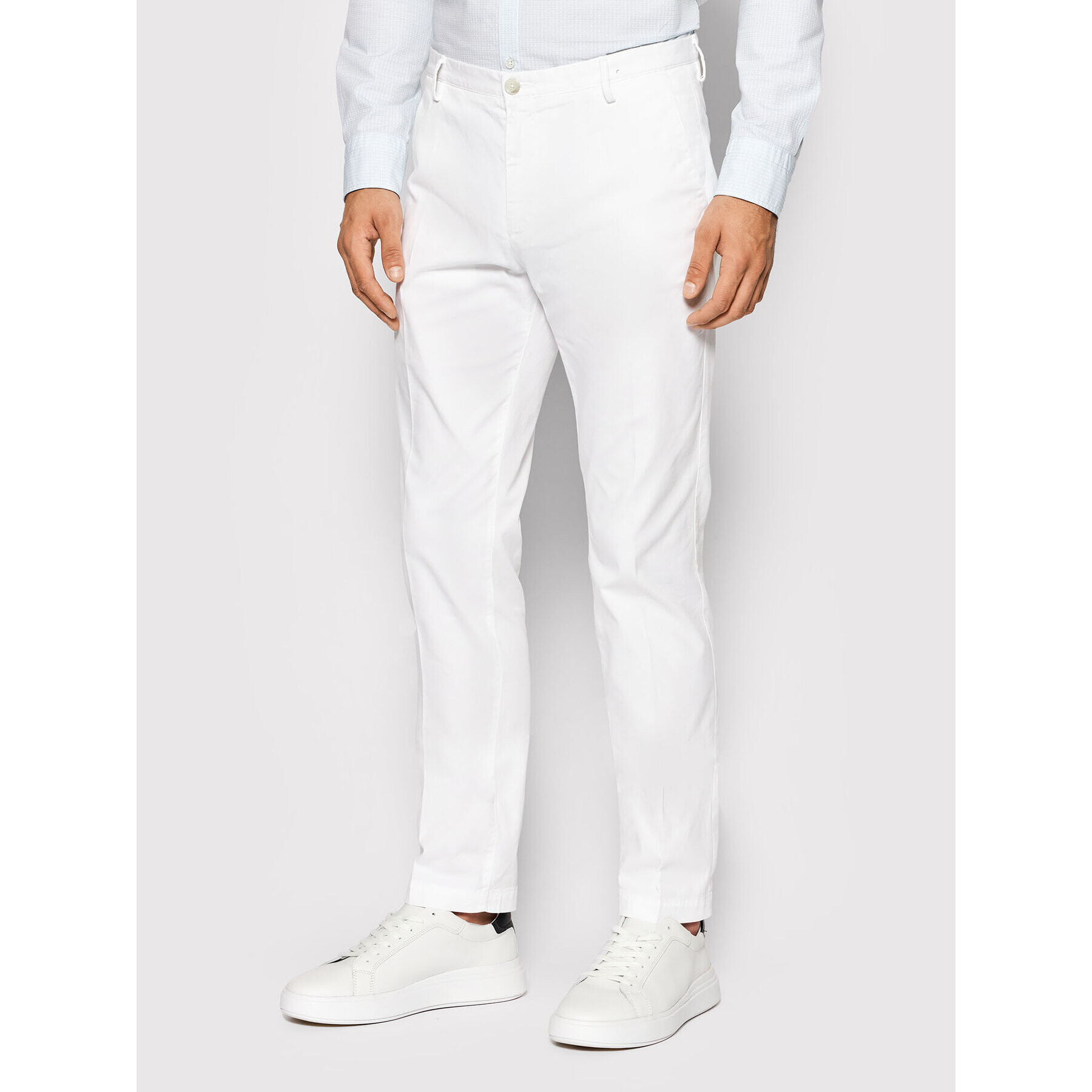 Boss Pantaloni chino Rice3-D 50325936 Alb Slim Fit - Pled.ro