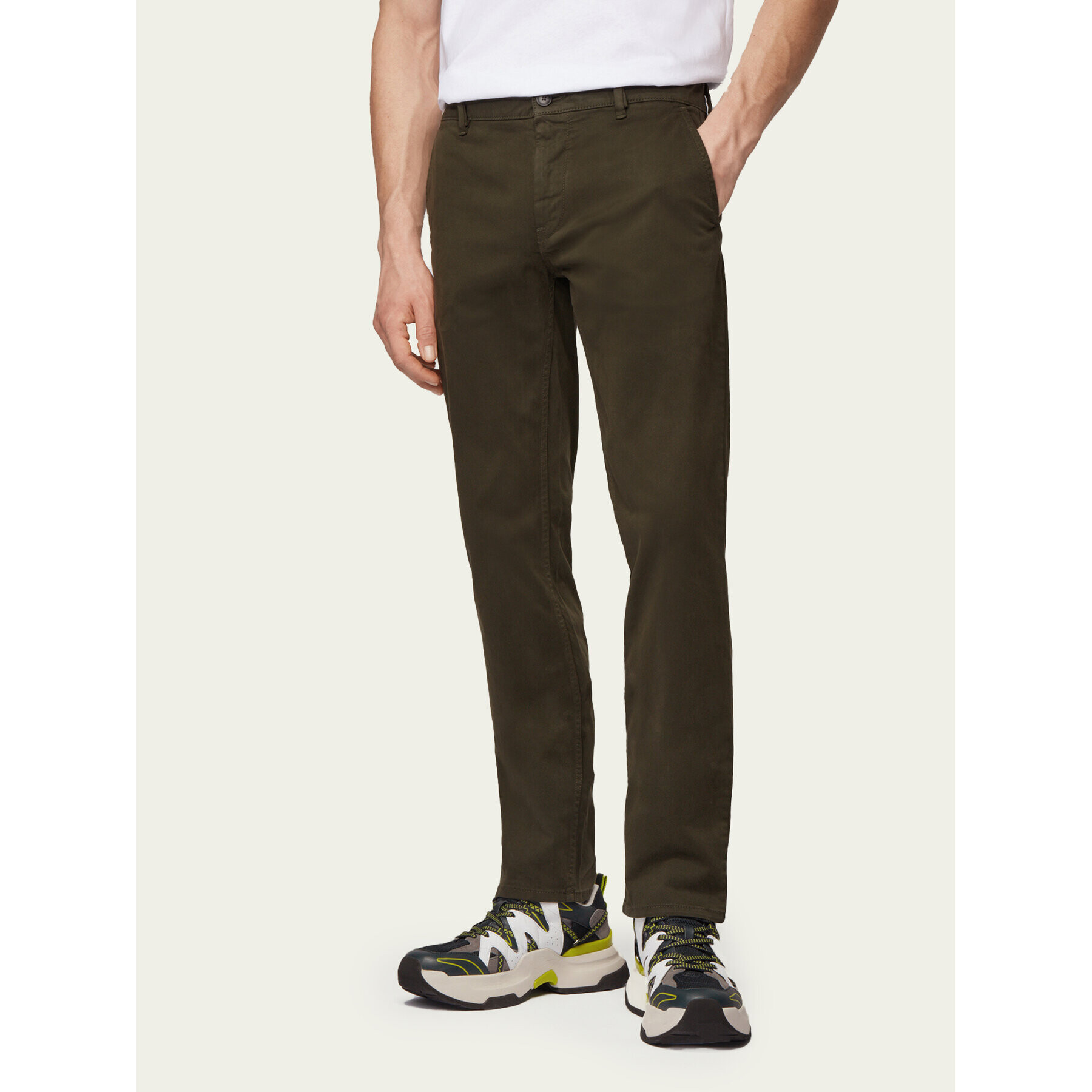 Boss Pantaloni chino Schino 50379152 Verde Slim Fit - Pled.ro