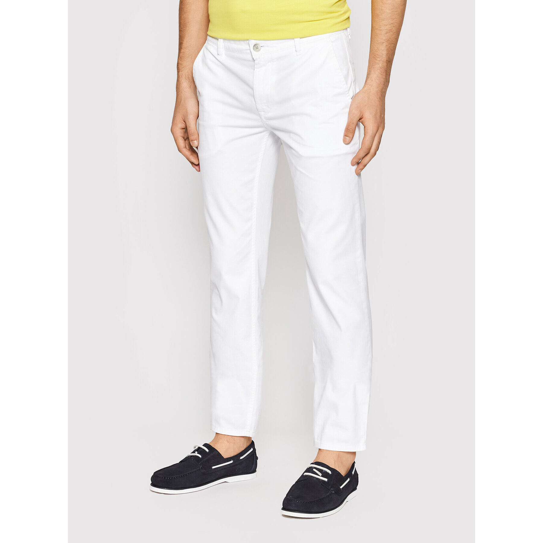 Boss Pantaloni chino Schino D 50470813 Alb Slim Fit - Pled.ro