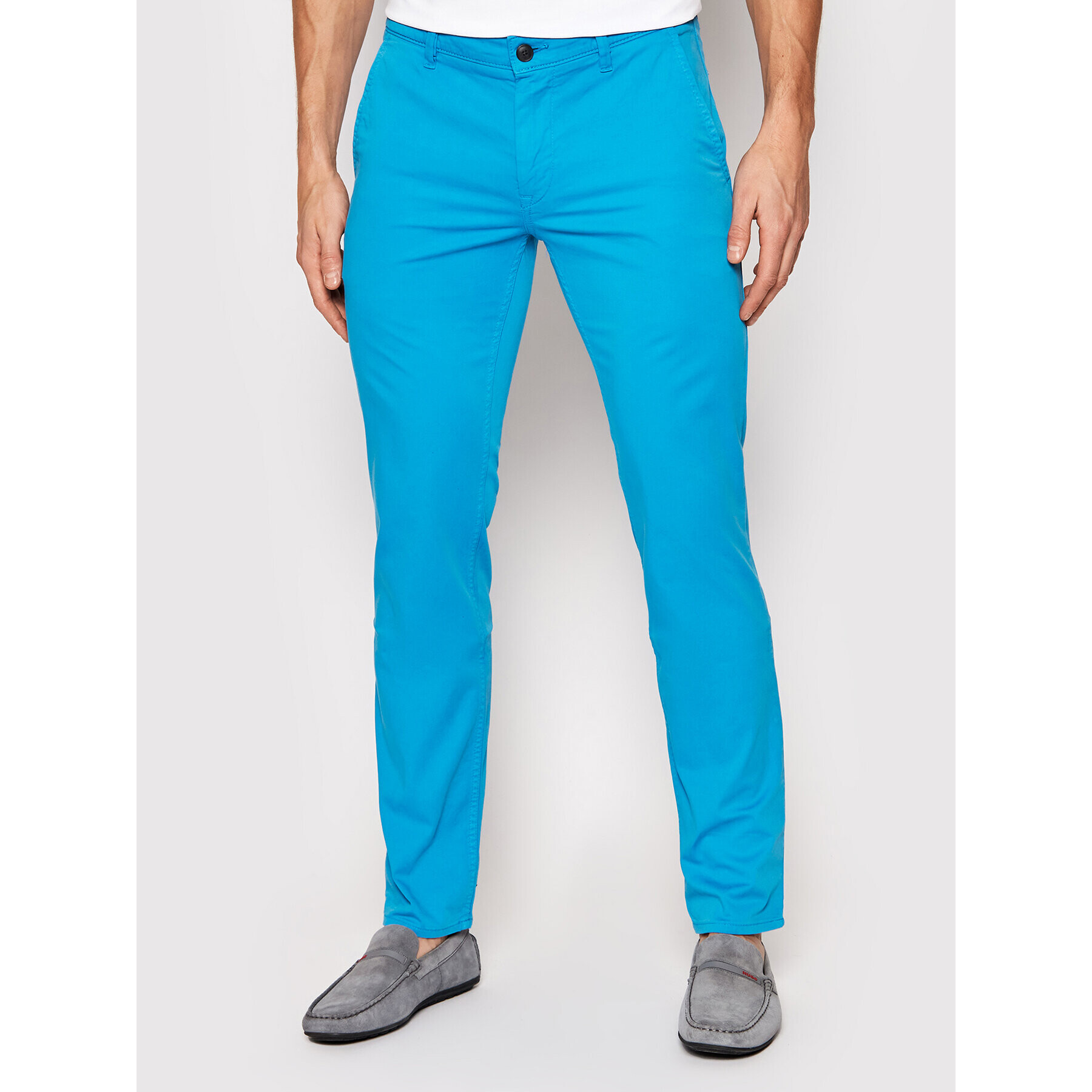 Boss Pantaloni chino Schino D 50470813 Albastru Slim Fit - Pled.ro