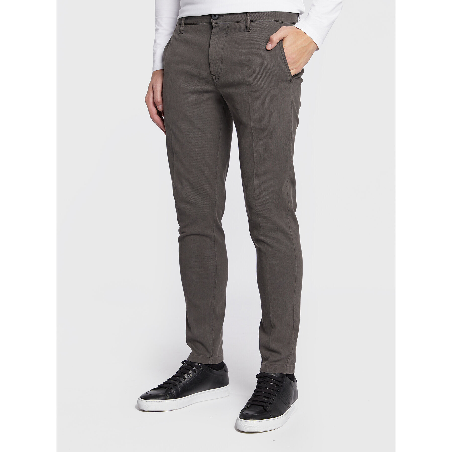 Boss Pantaloni chino Schino-Taber-1 50472558 Gri Slim Fit - Pled.ro