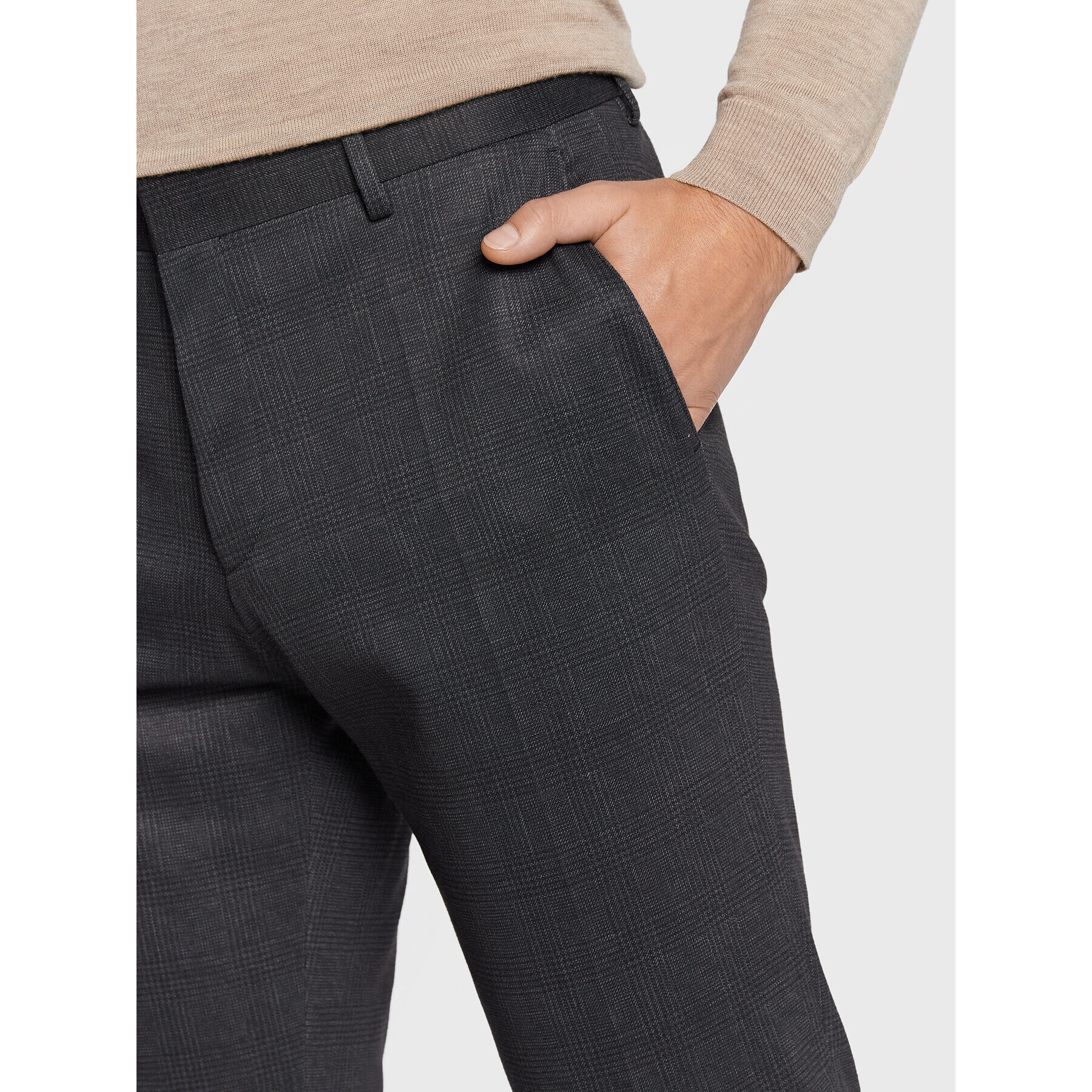 Boss Pantaloni de costum H-Genius-J-Mm-224 50481705 Negru Slim Fit - Pled.ro