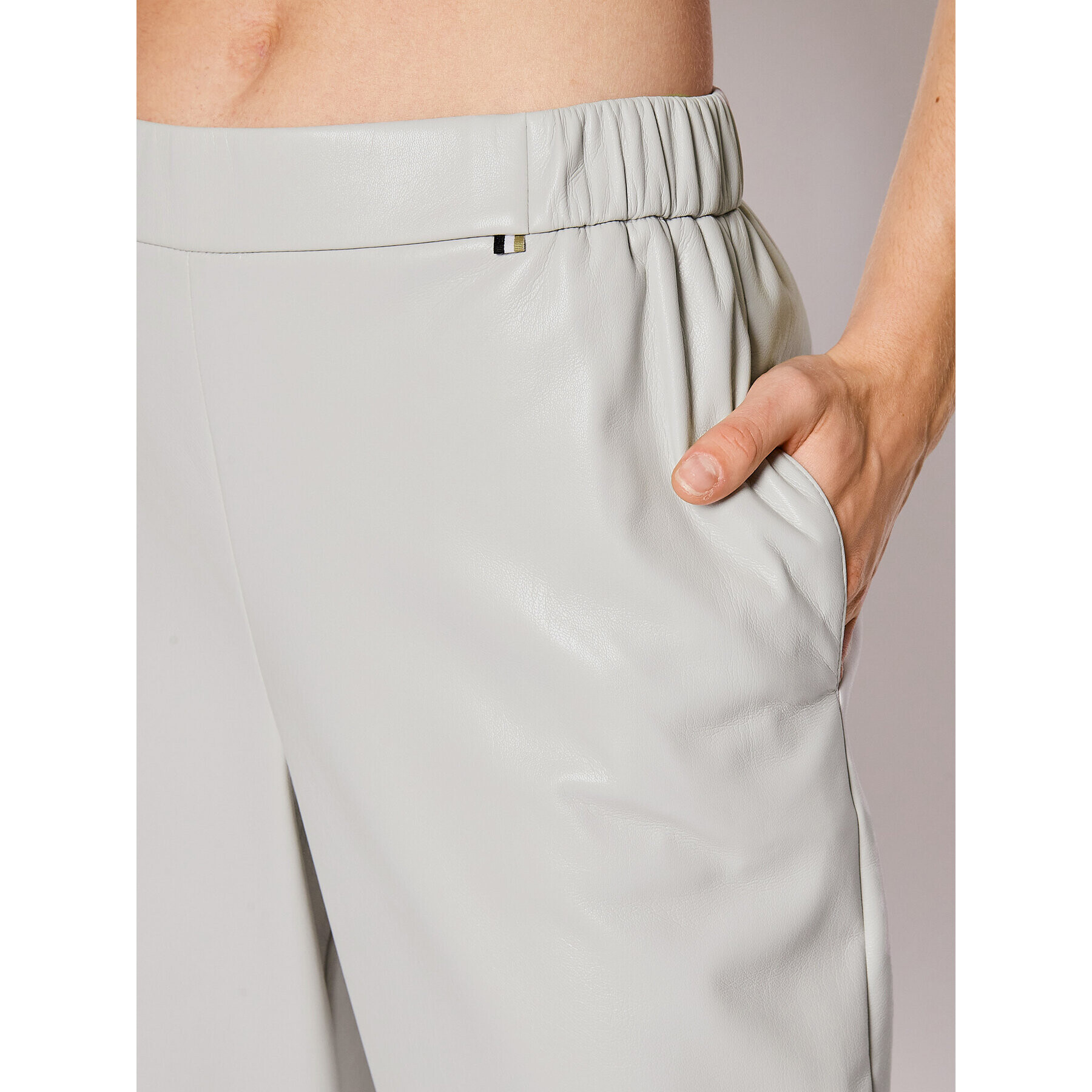 Boss Pantaloni din imitație de piele Tolisa 50472018 Gri Regular Fit - Pled.ro