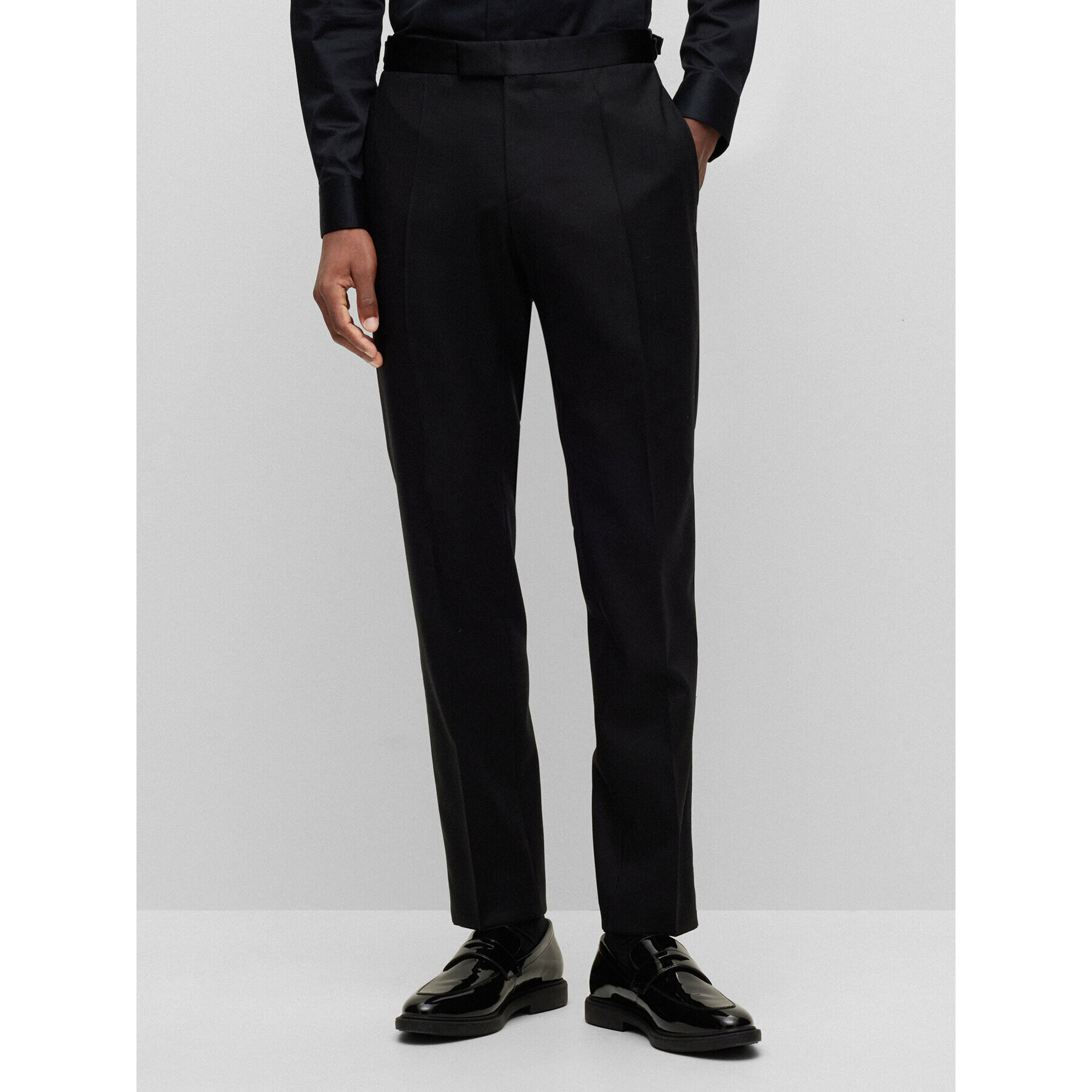 Boss Pantaloni de costum H-Genius 50485347 Negru Regular Fit - Pled.ro