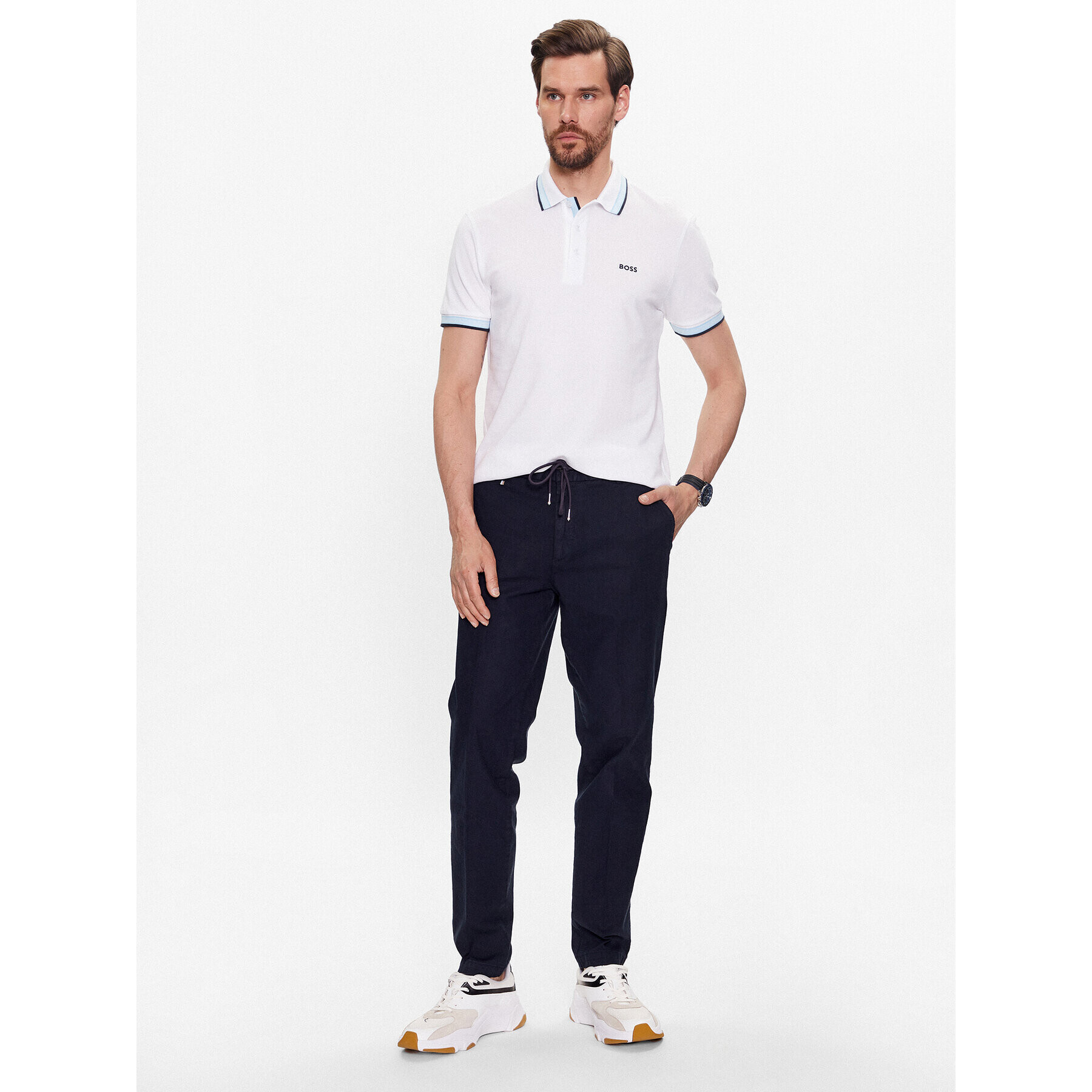 Boss Pantaloni din material 50487750 Albastru Slim Fit - Pled.ro