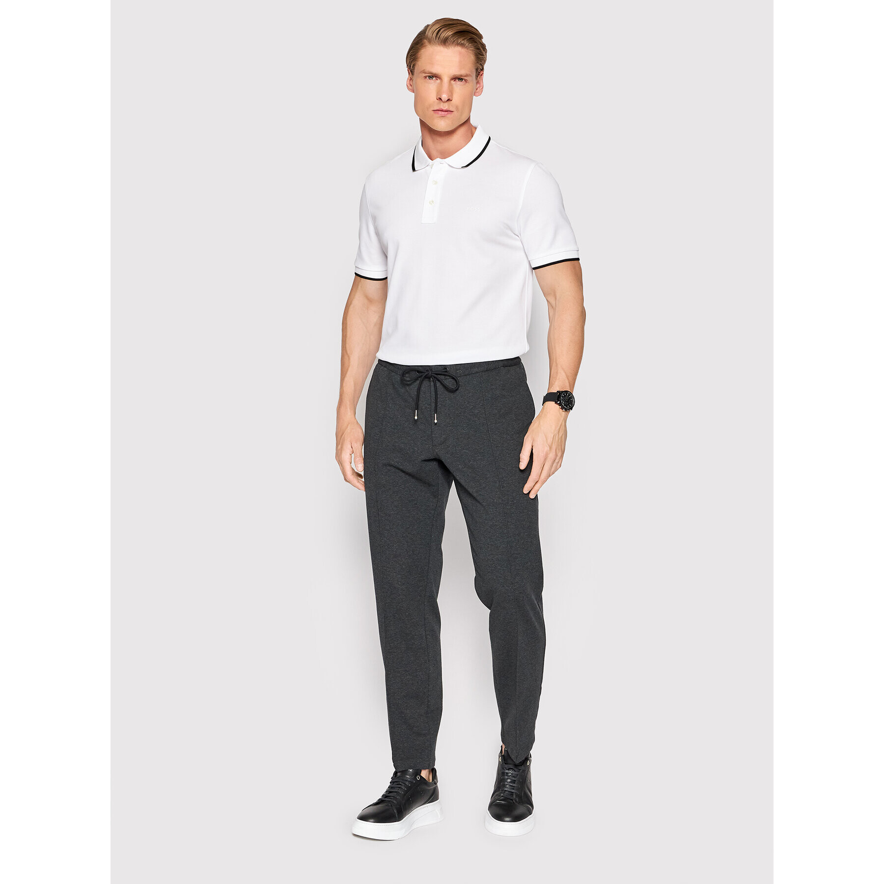 Boss Pantaloni din material Banks1 50466829 Gri Slim Fit - Pled.ro