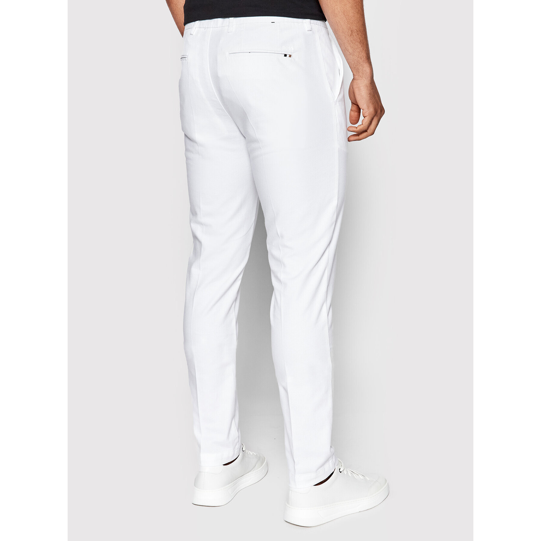 Boss Pantaloni din material Kaito 1 50472711 Alb Slim Fit - Pled.ro