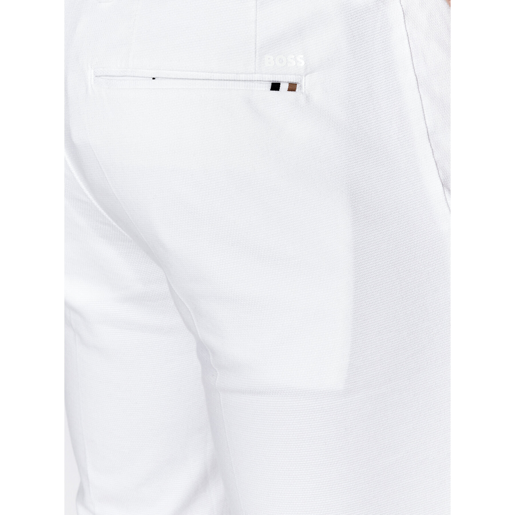 Boss Pantaloni din material Kaito 1 50472711 Alb Slim Fit - Pled.ro