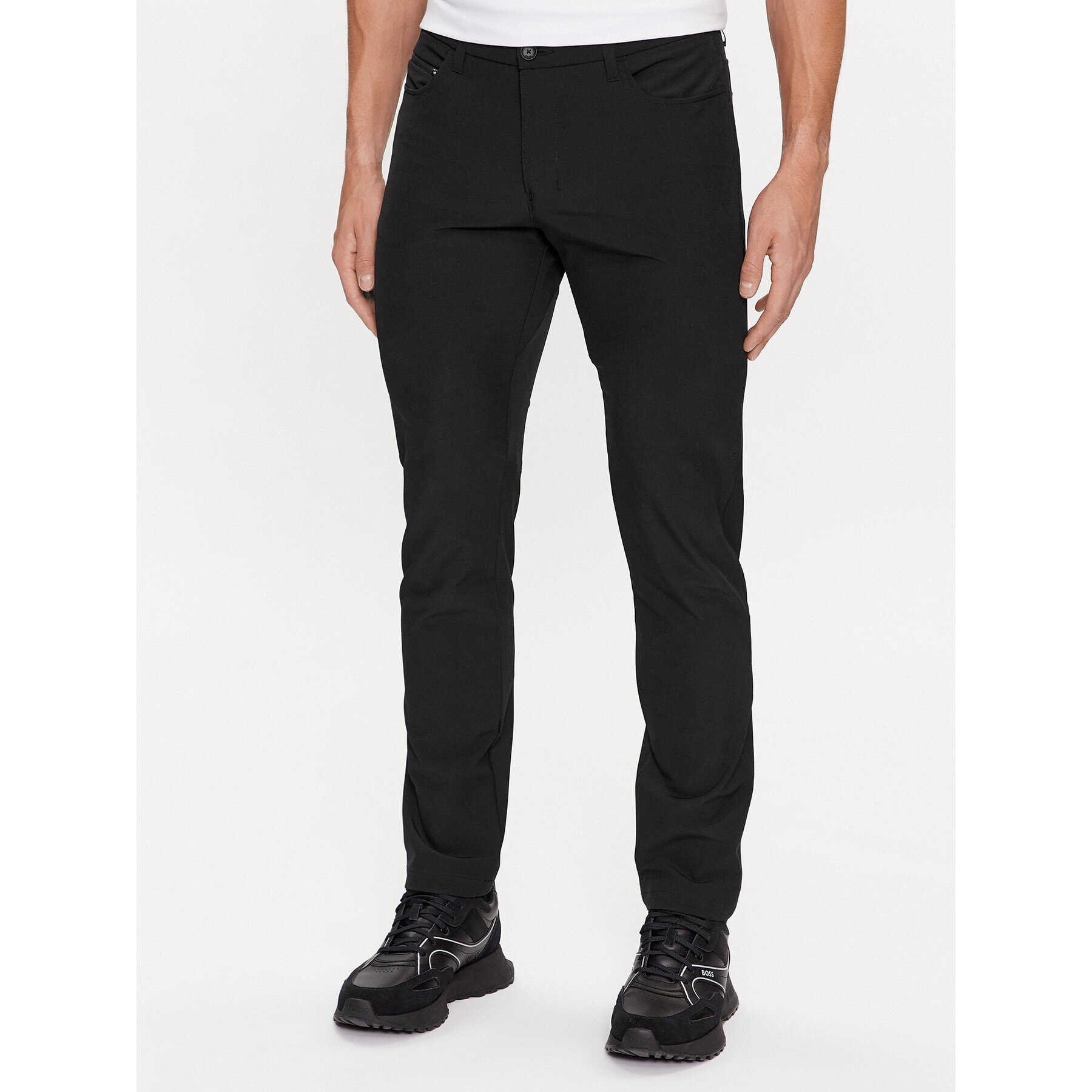 Boss Pantaloni din material T_ATG 50495498 Negru Slim Fit - Pled.ro