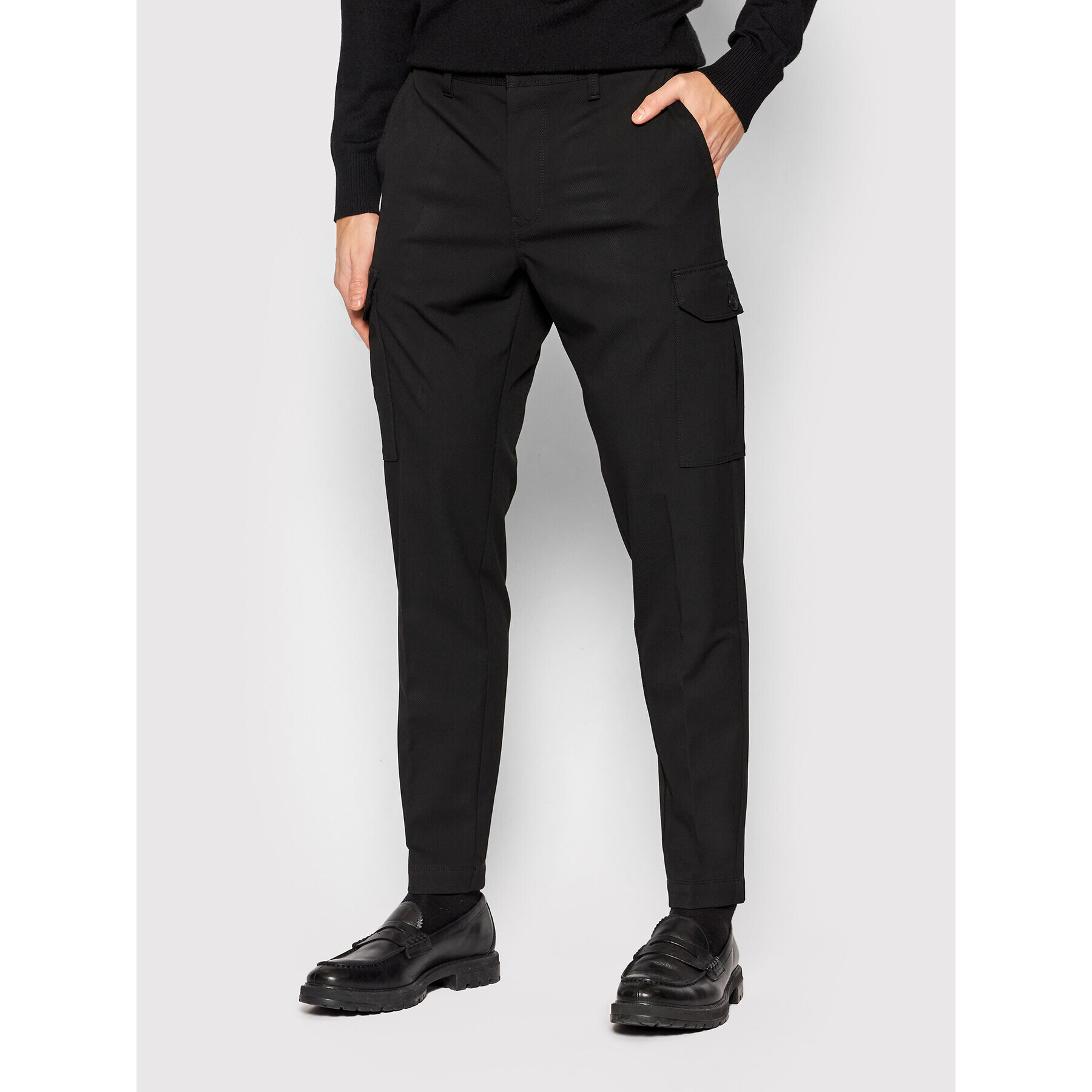 Boss Pantaloni din material Taber 50462868 Negru Slim Fit - Pled.ro