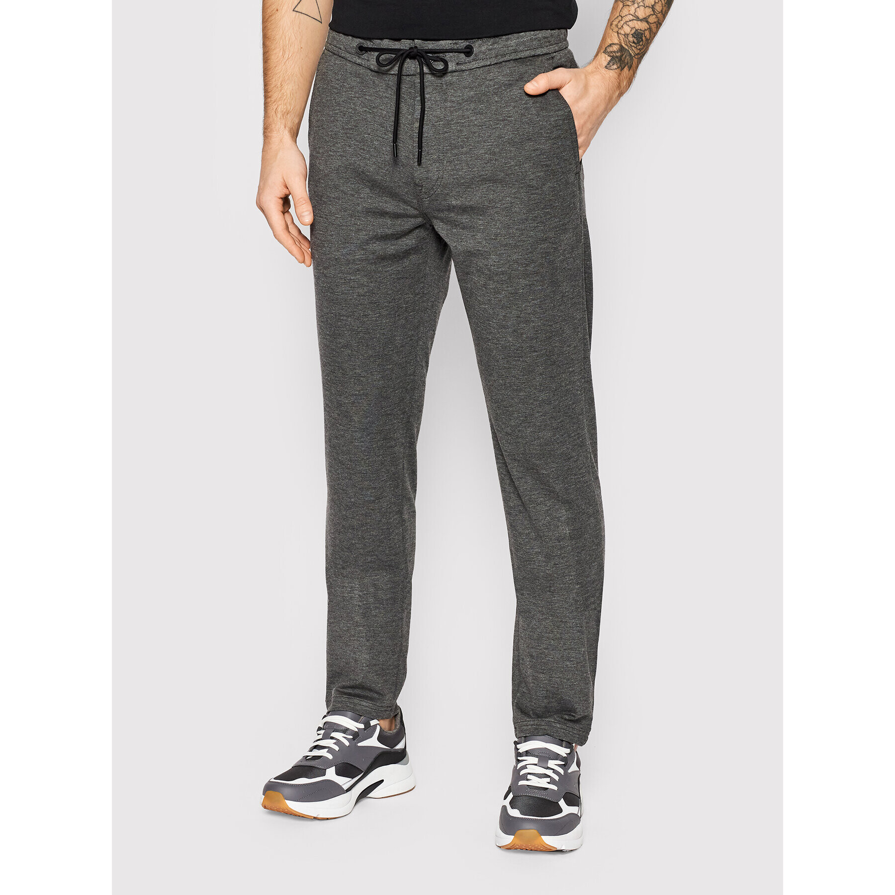 Boss Pantaloni din material Taber-Ds 50468188 Gri Tapered Fit - Pled.ro