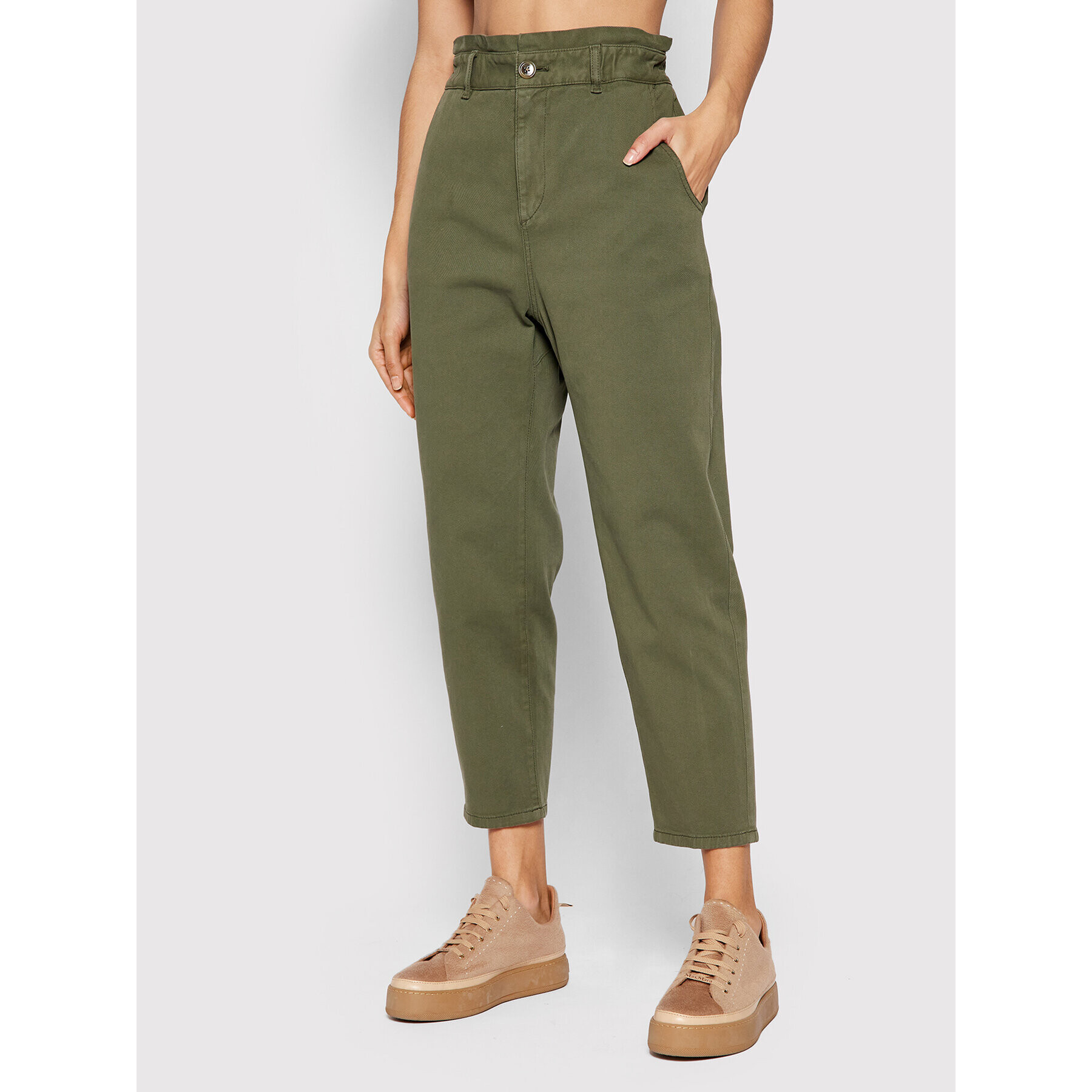 Boss Pantaloni din material Tasina-D 50452893 Verde Regular Fit - Pled.ro