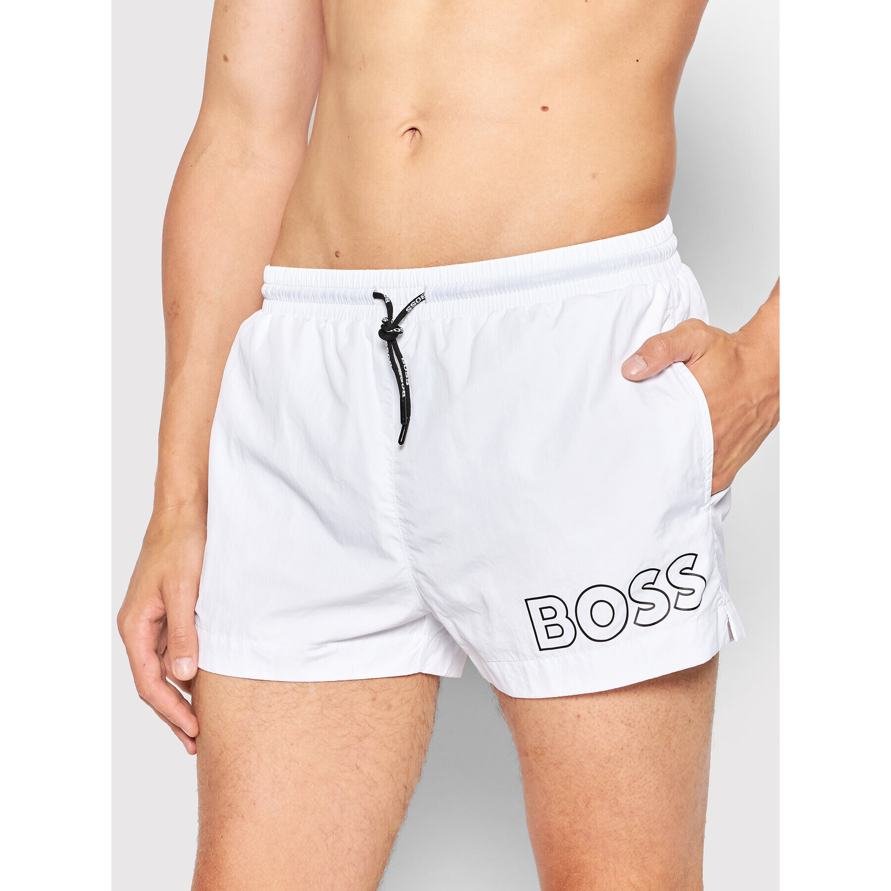 Boss Pantaloni scurți pentru înot Mooneye 50469280 Alb Regular Fit - Pled.ro