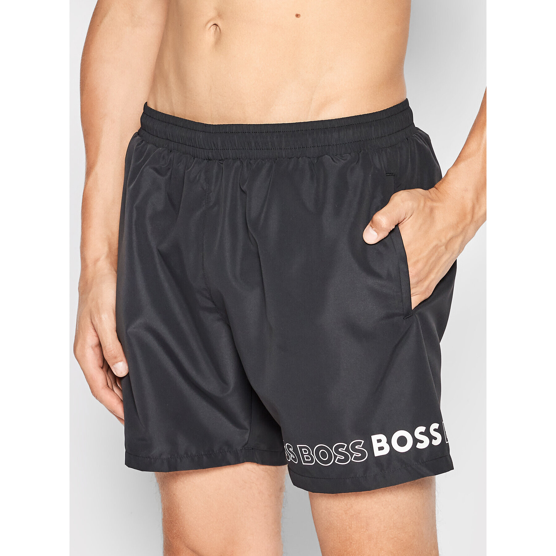 Boss Pantaloni scurți pentru înot Dolphin 50469590 Negru Regular Fit - Pled.ro