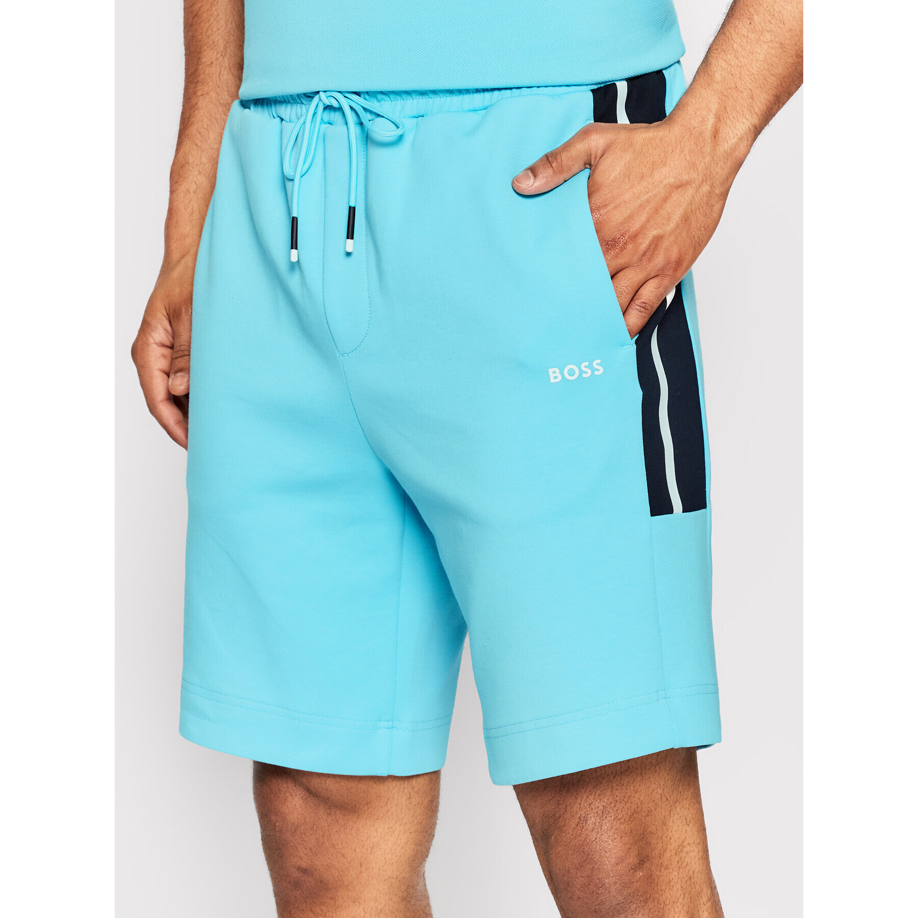 Boss Pantaloni scurți sport Headlo 1 50465953 Albastru Regular Fit - Pled.ro