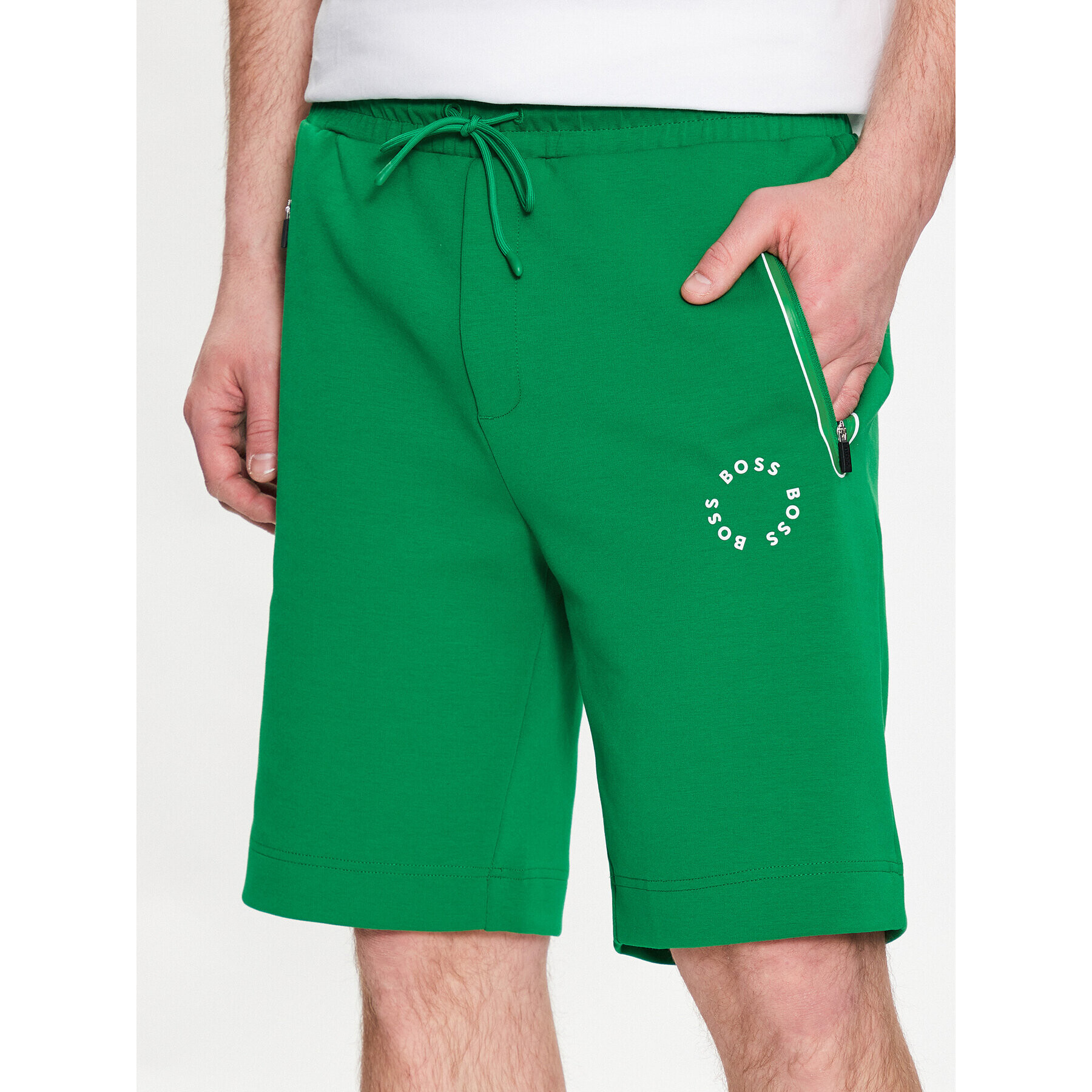 Boss Pantaloni scurți sport Headlo 2 50487954 Verde Regular Fit - Pled.ro