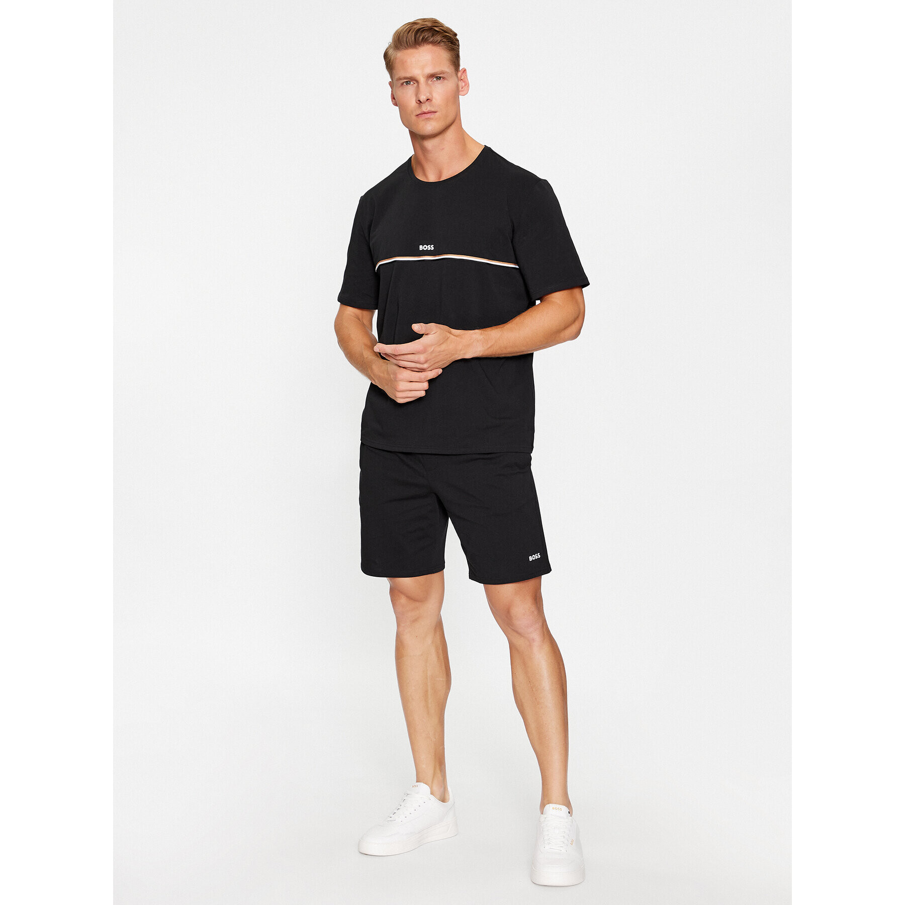 Boss Pantaloni scurți sport Unique 50502860 Negru Regular Fit - Pled.ro