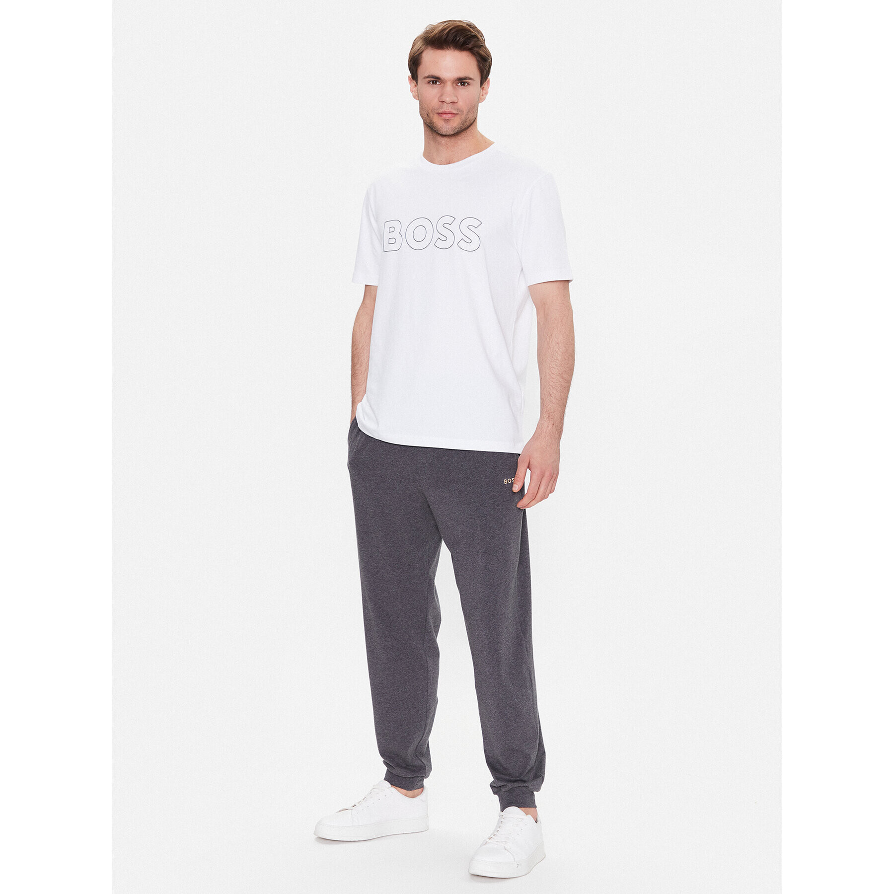 Boss Pantaloni trening 50473000 Gri Regular Fit - Pled.ro