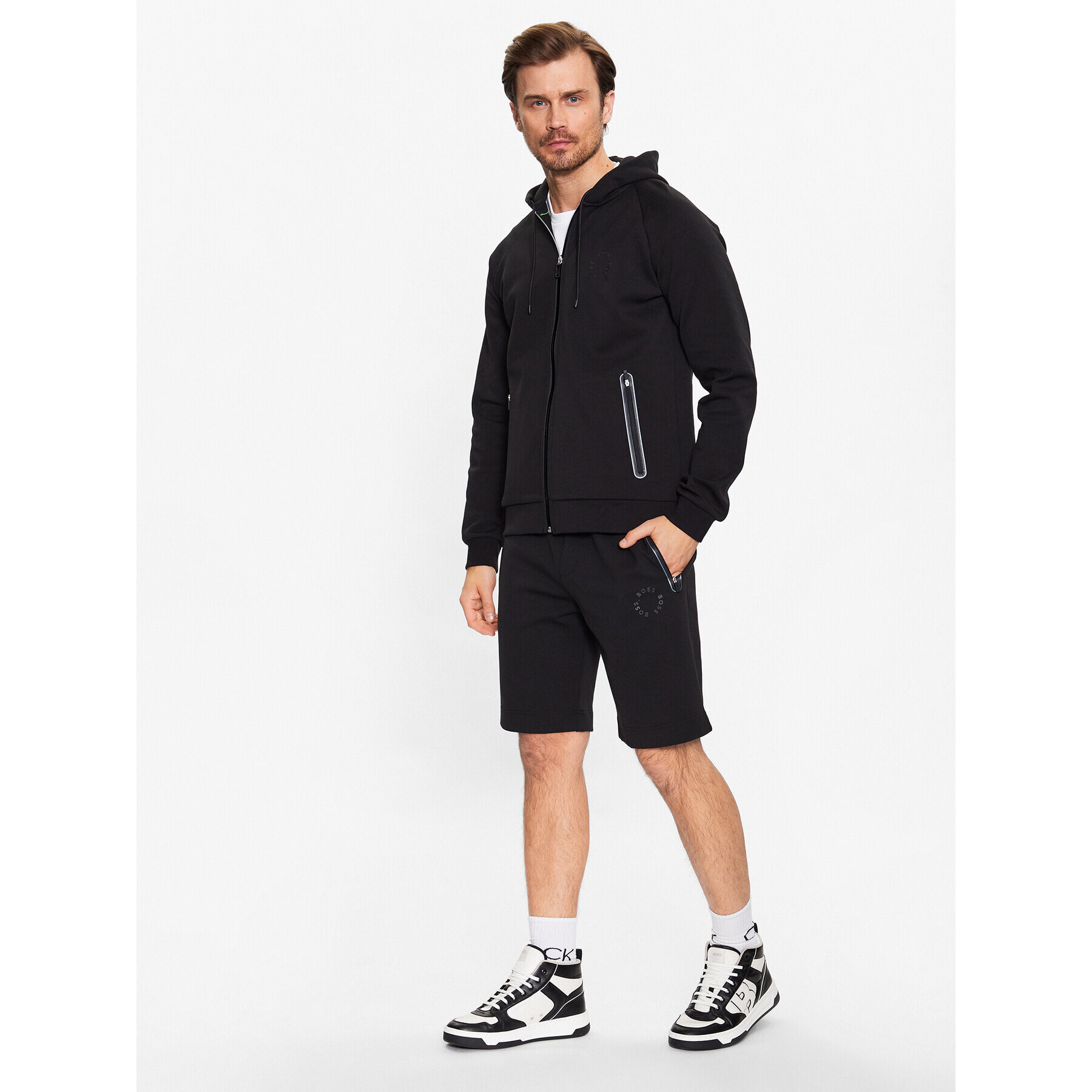 Boss Pantaloni scurți sport 50487954 Negru Regular Fit - Pled.ro