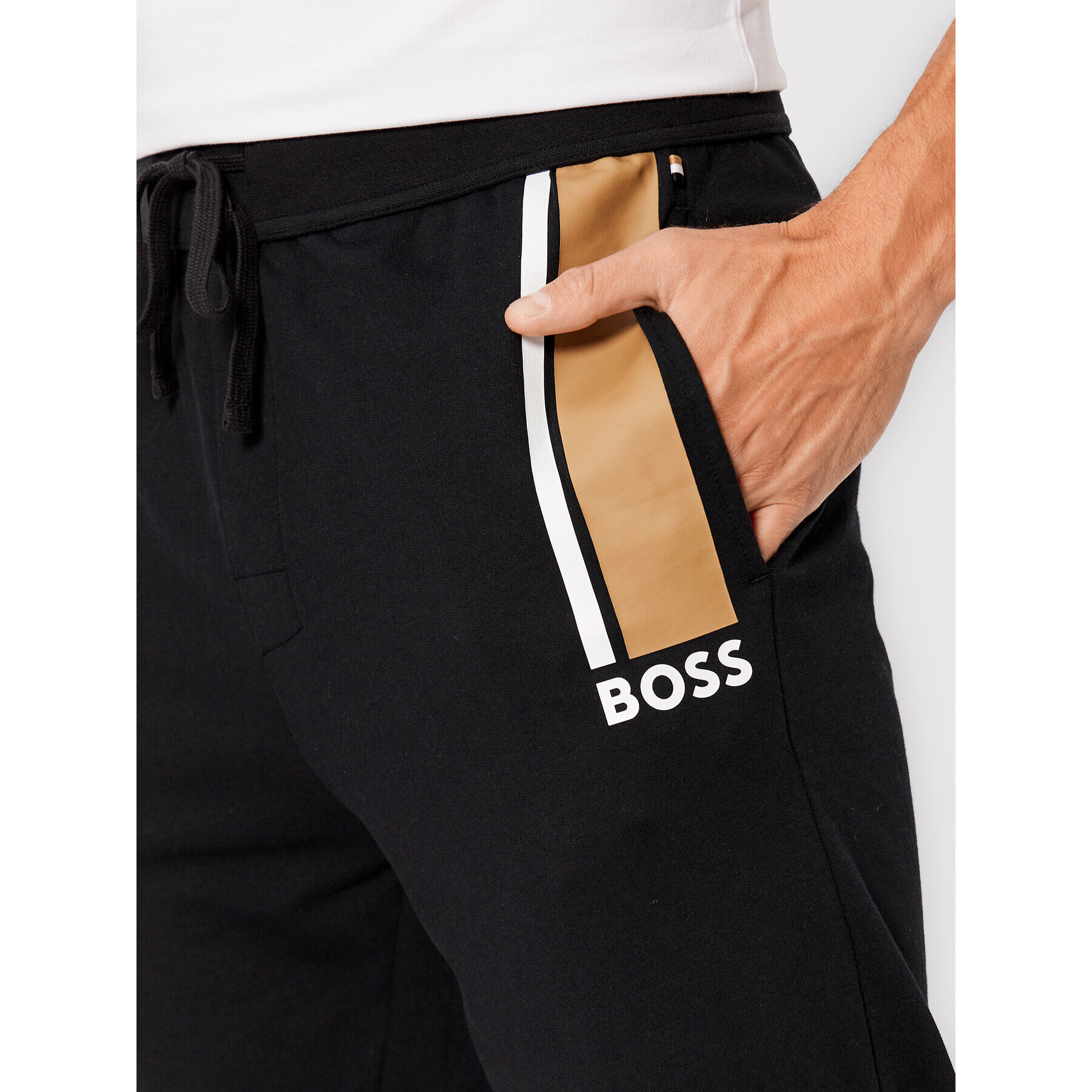 Boss Pantaloni trening Authentic 50480550 Negru Regular Fit - Pled.ro