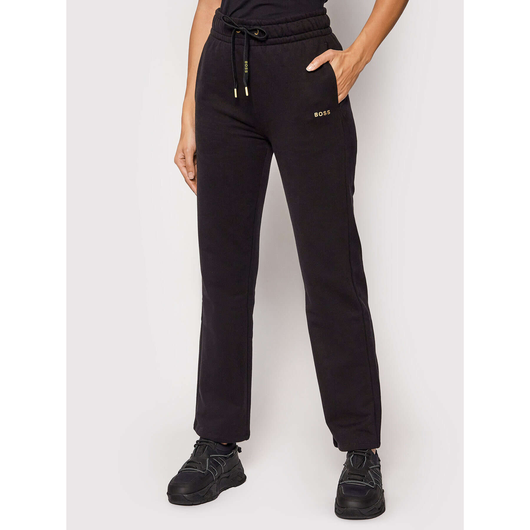 Boss Pantaloni trening C Emayla Gold 50461955 Negru Regular Fit - Pled.ro