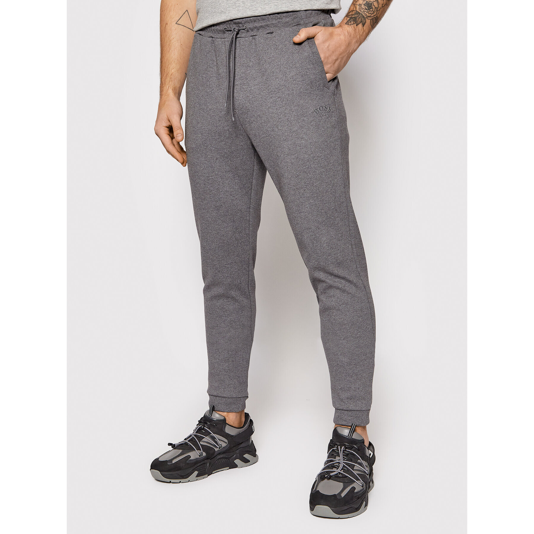 Boss Pantaloni trening Hadiko 50455092 Gri Regular Fit - Pled.ro