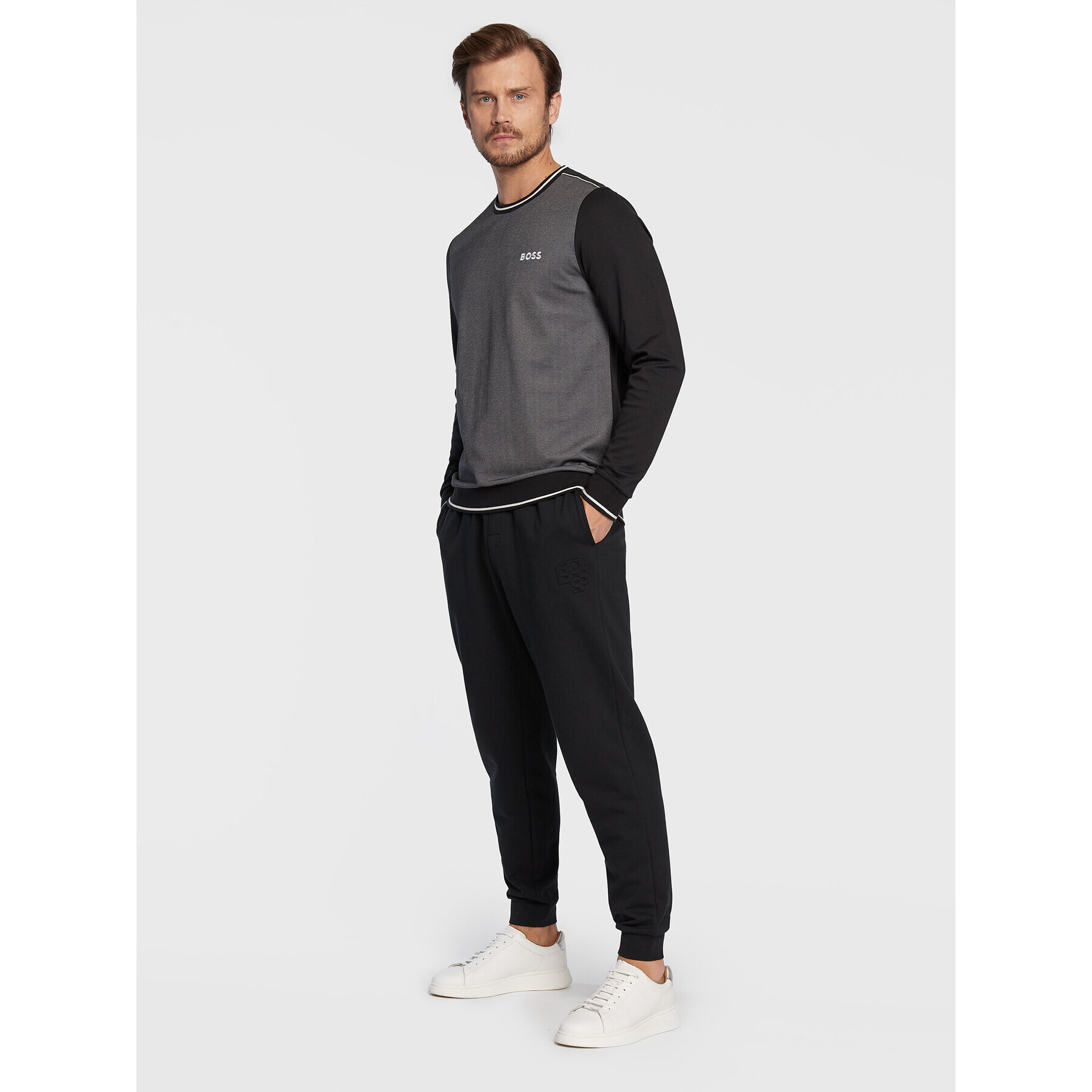 Boss Pantaloni trening Heritage 50480668 Negru Regular Fit - Pled.ro