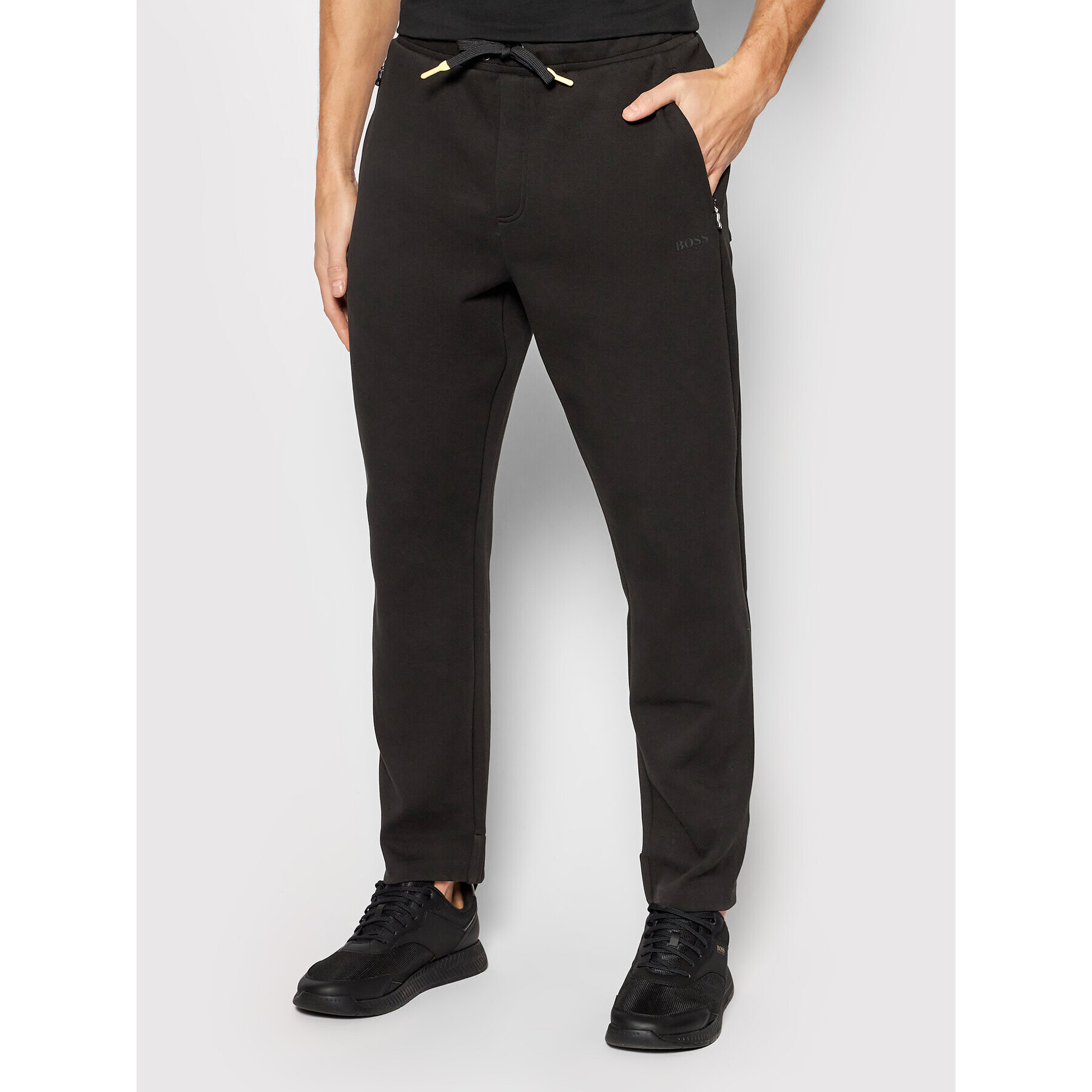 Boss Pantaloni trening Hique 50462035 Negru Regular Fit - Pled.ro