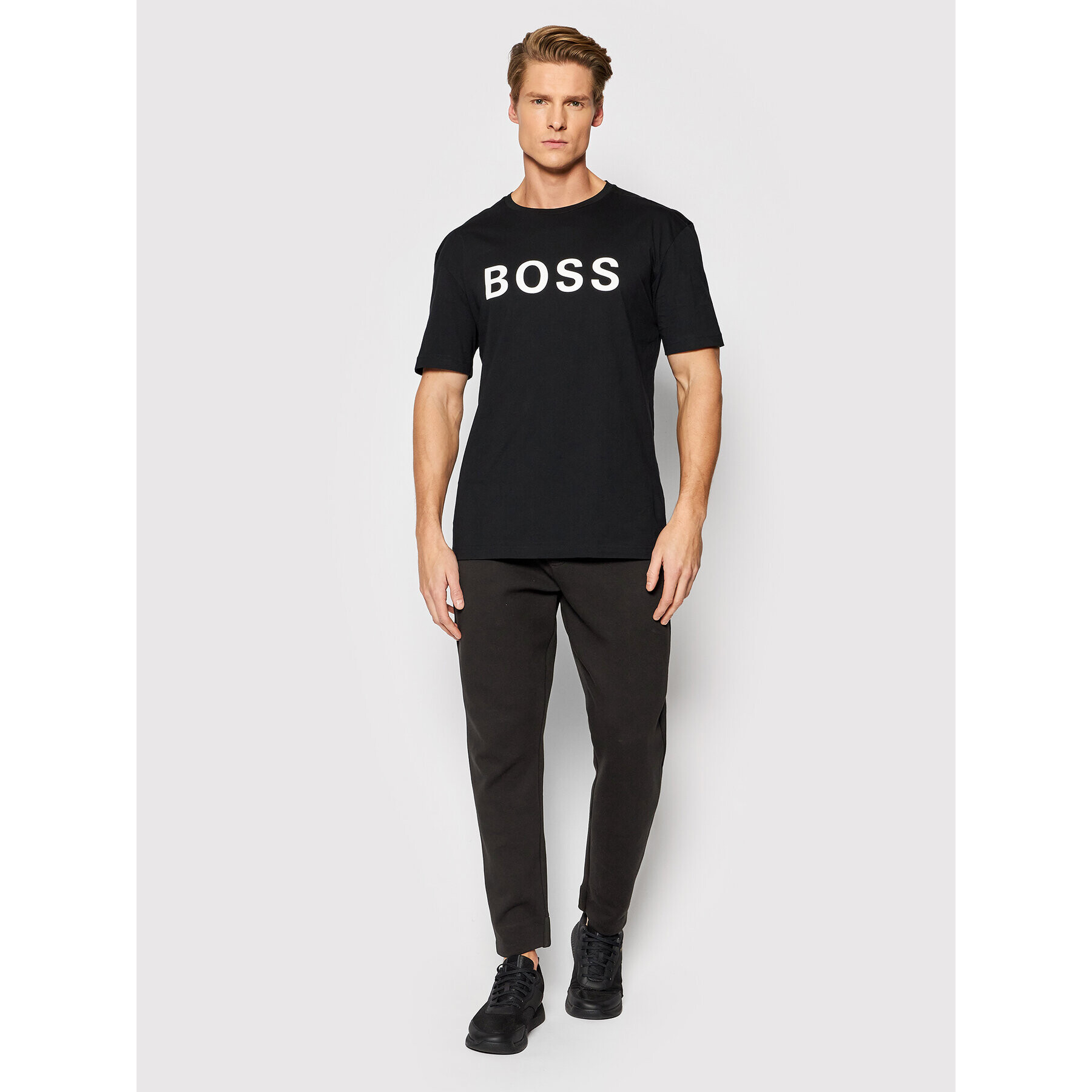 Boss Pantaloni trening Hique 50462035 Negru Regular Fit - Pled.ro