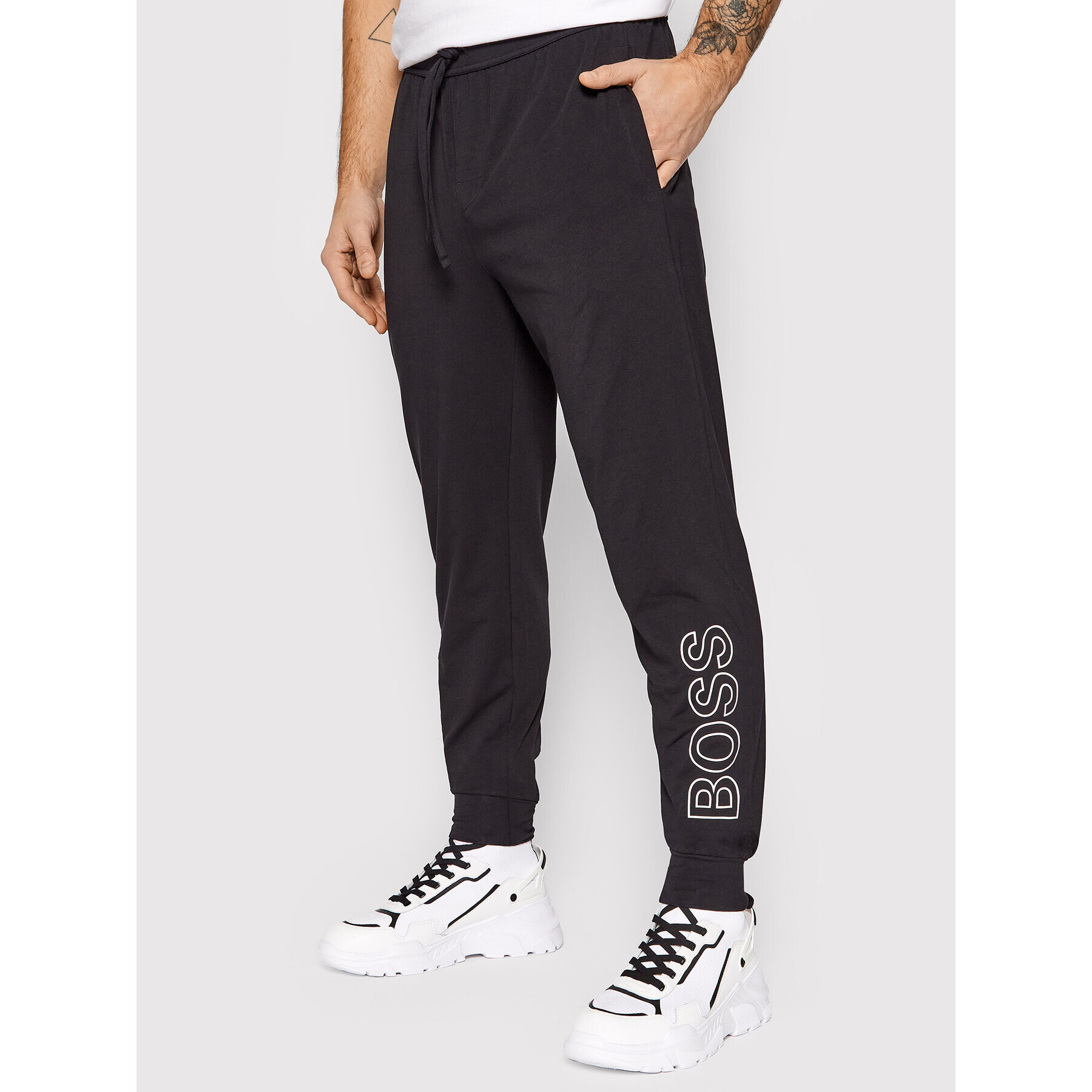 Boss Pantaloni trening Identity 50460267 Negru Regular Fit - Pled.ro