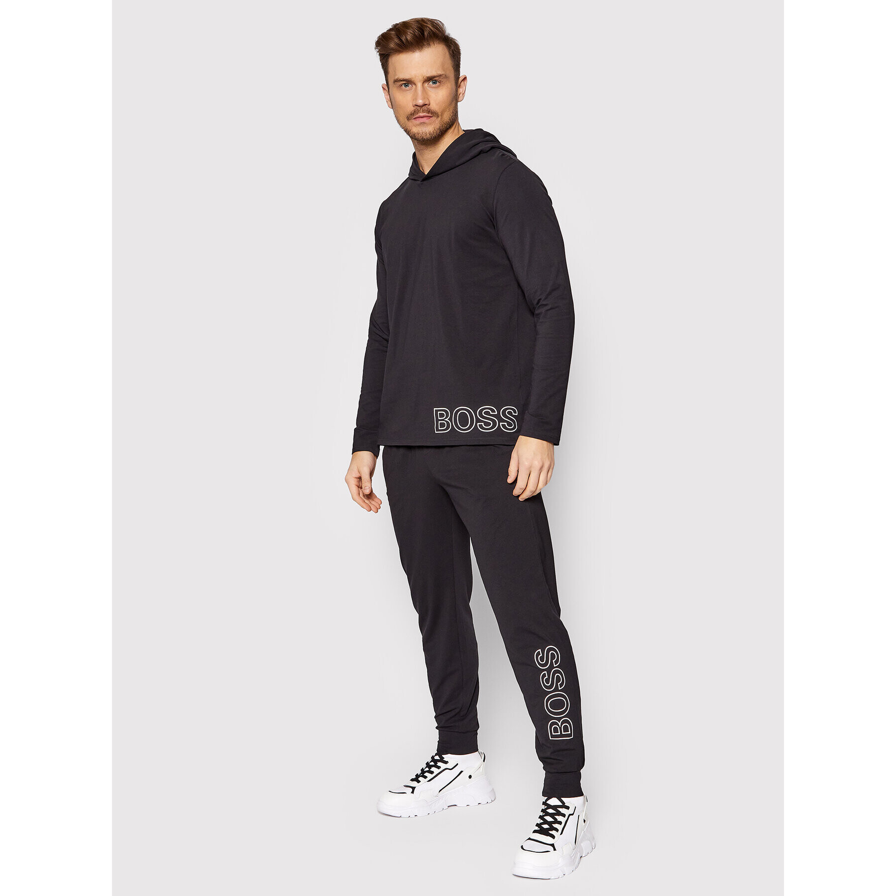 Boss Pantaloni trening Identity 50460267 Negru Regular Fit - Pled.ro