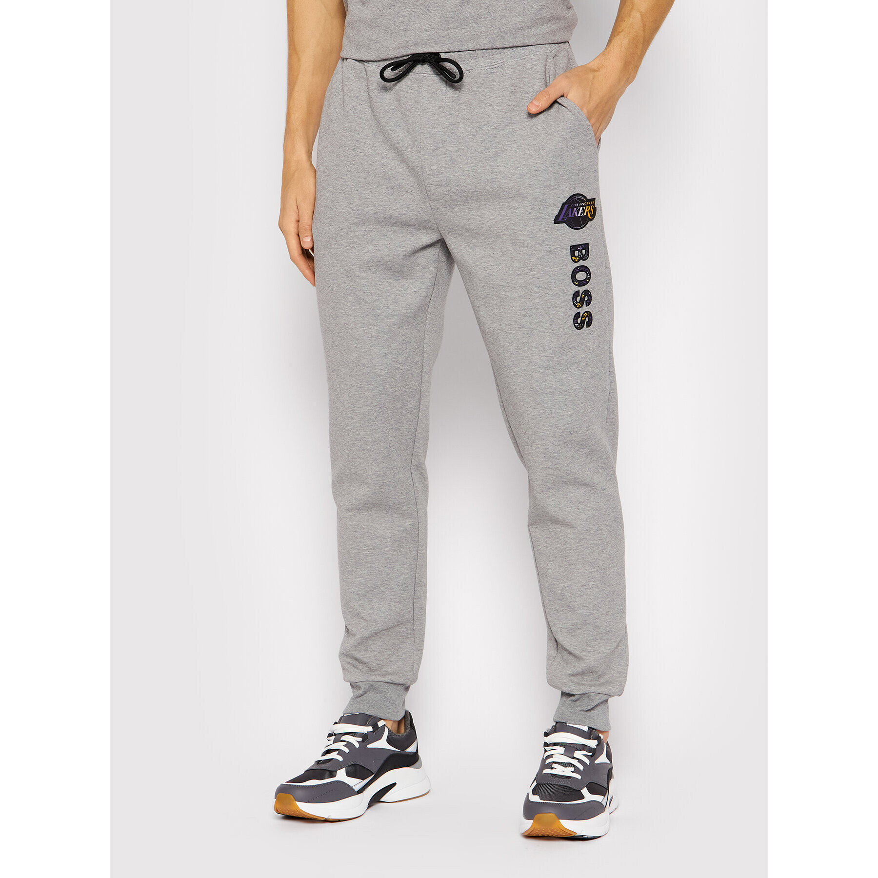 Boss Pantaloni trening NBA Slamdunk2_2 50461960 Gri Regular Fit - Pled.ro