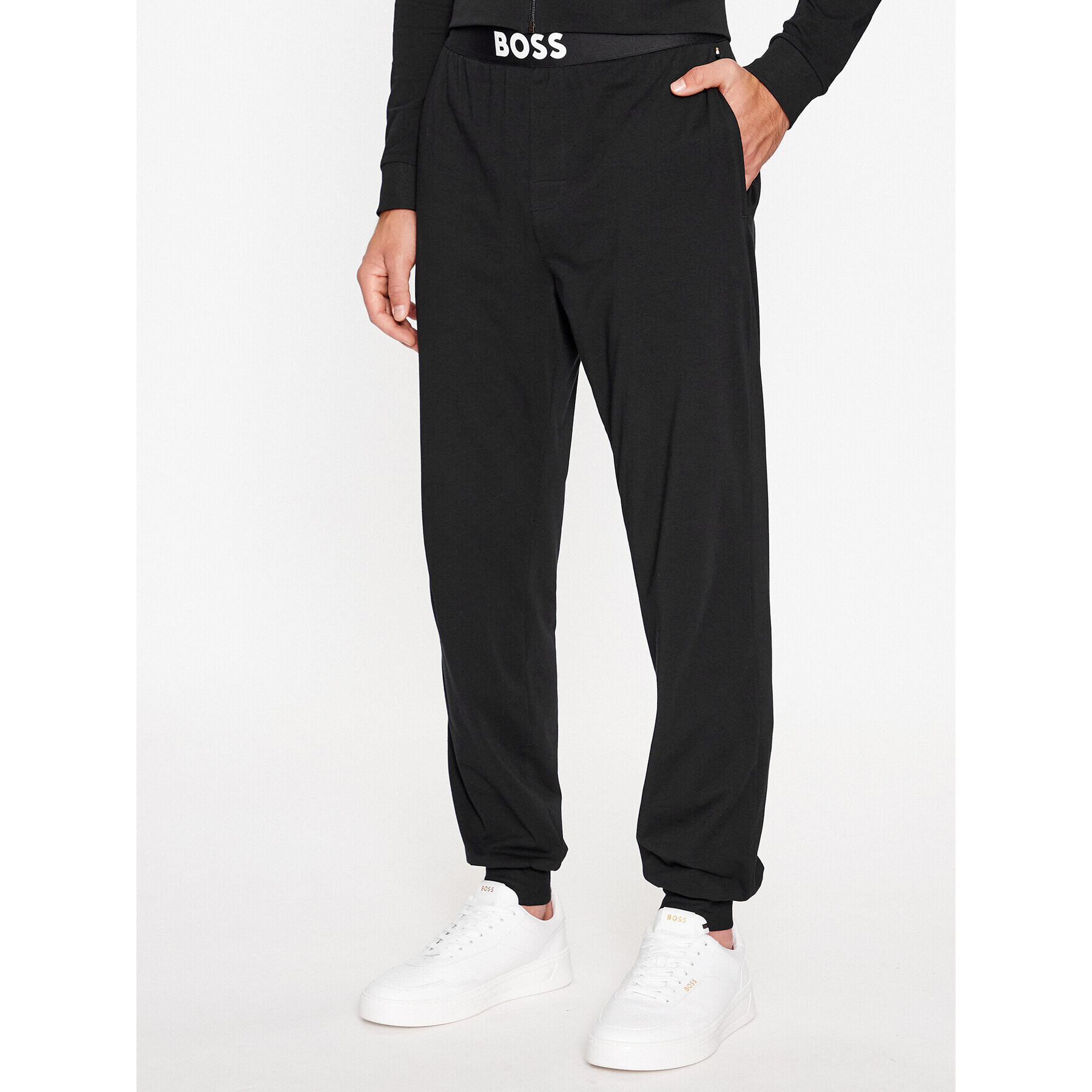 Boss Pantaloni trening Stmt Pants 50502769 Negru Regular Fit - Pled.ro