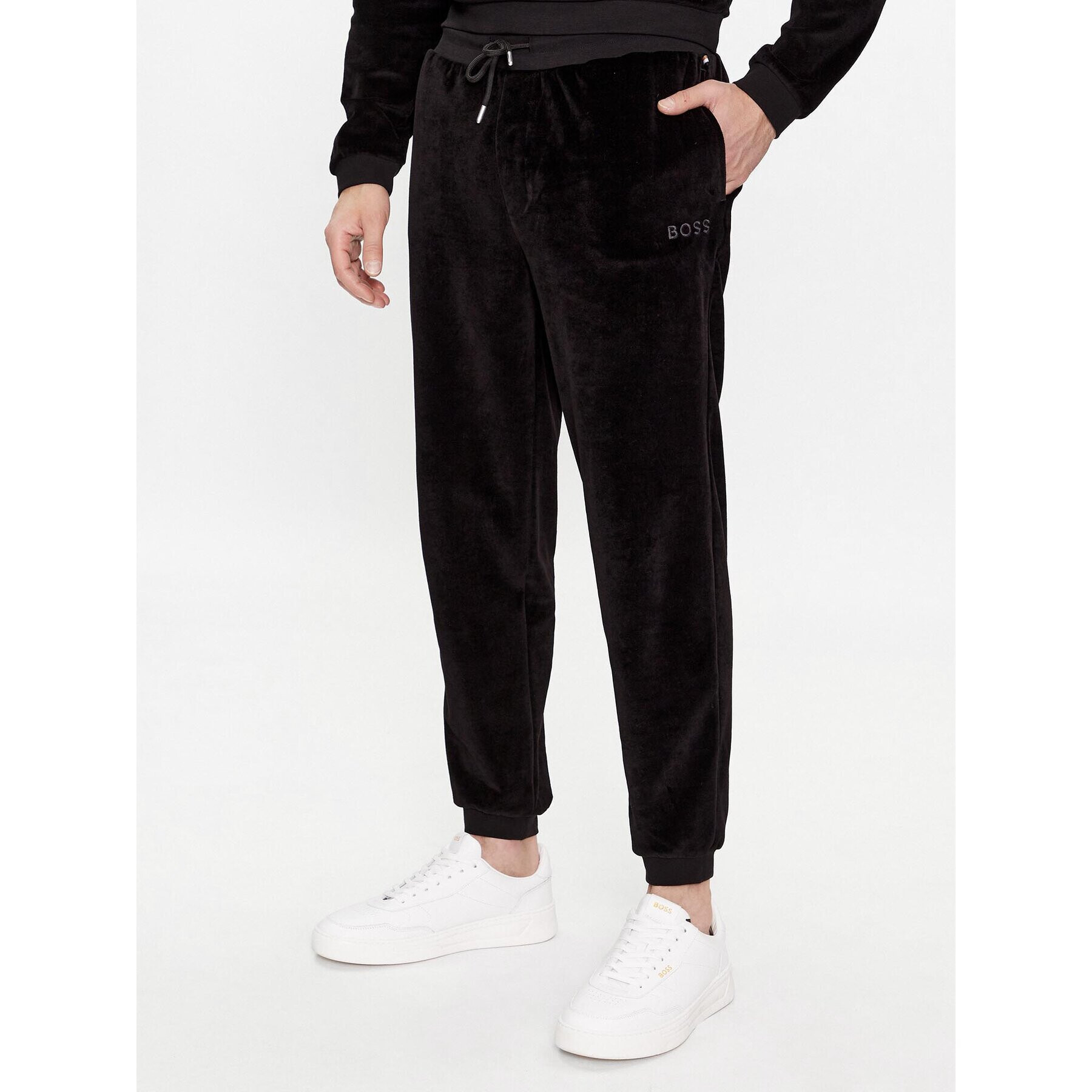 Boss Pantaloni trening Velour 50485849 Negru Regular Fit - Pled.ro