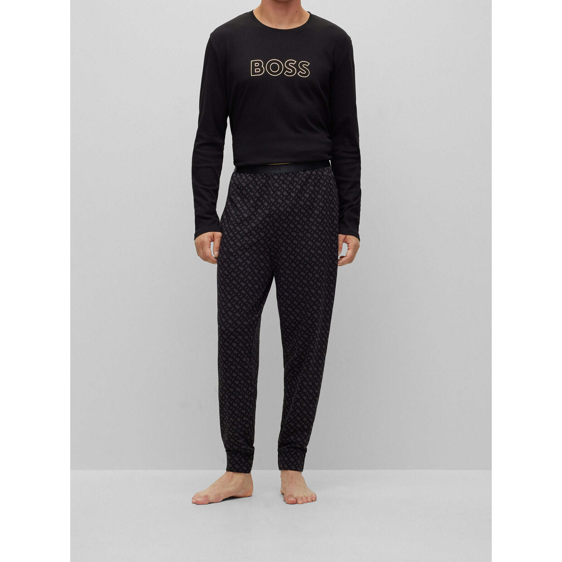 Boss Pijama 50485751 Negru Regular Fit - Pled.ro