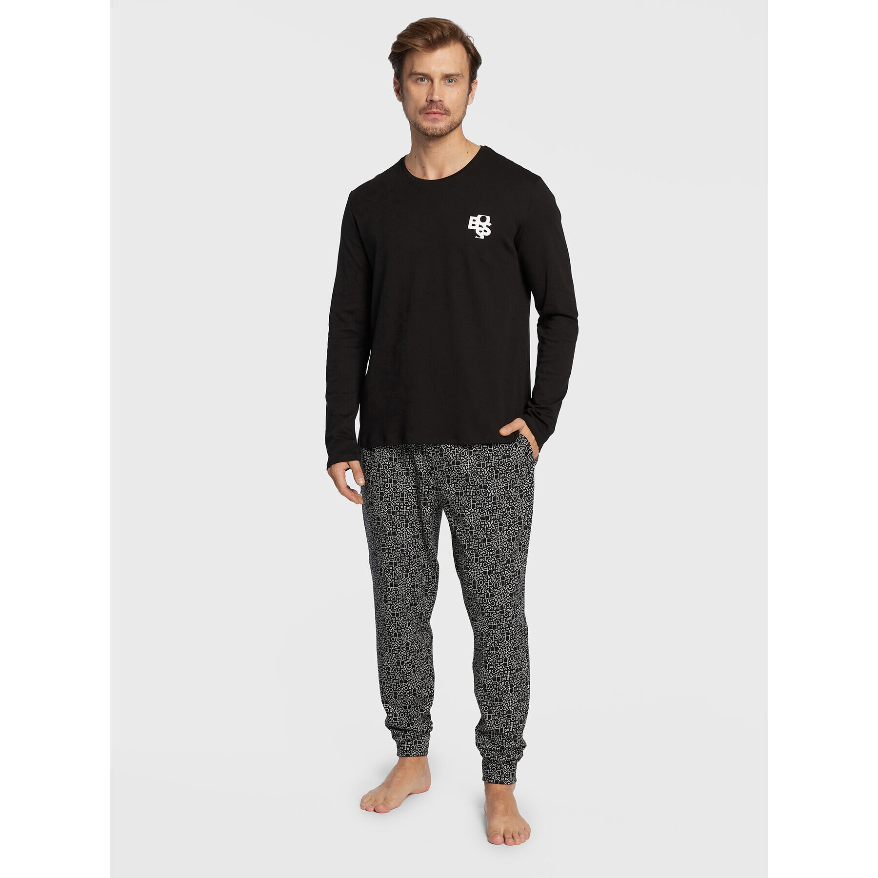 Boss Pijama Relax 50479316 Negru Regular Fit - Pled.ro