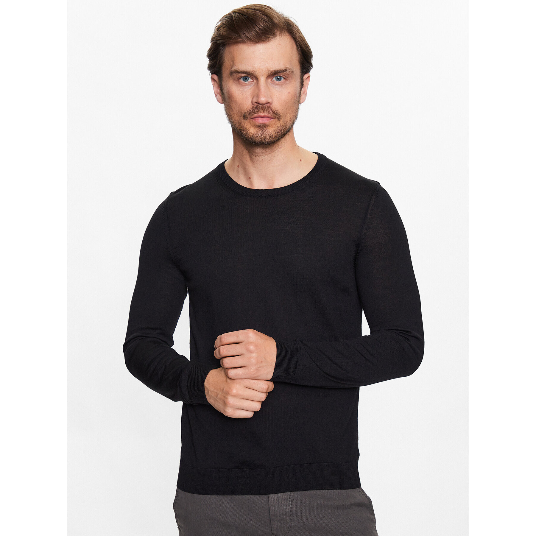 Boss Pulover 50468239 Negru Slim Fit - Pled.ro