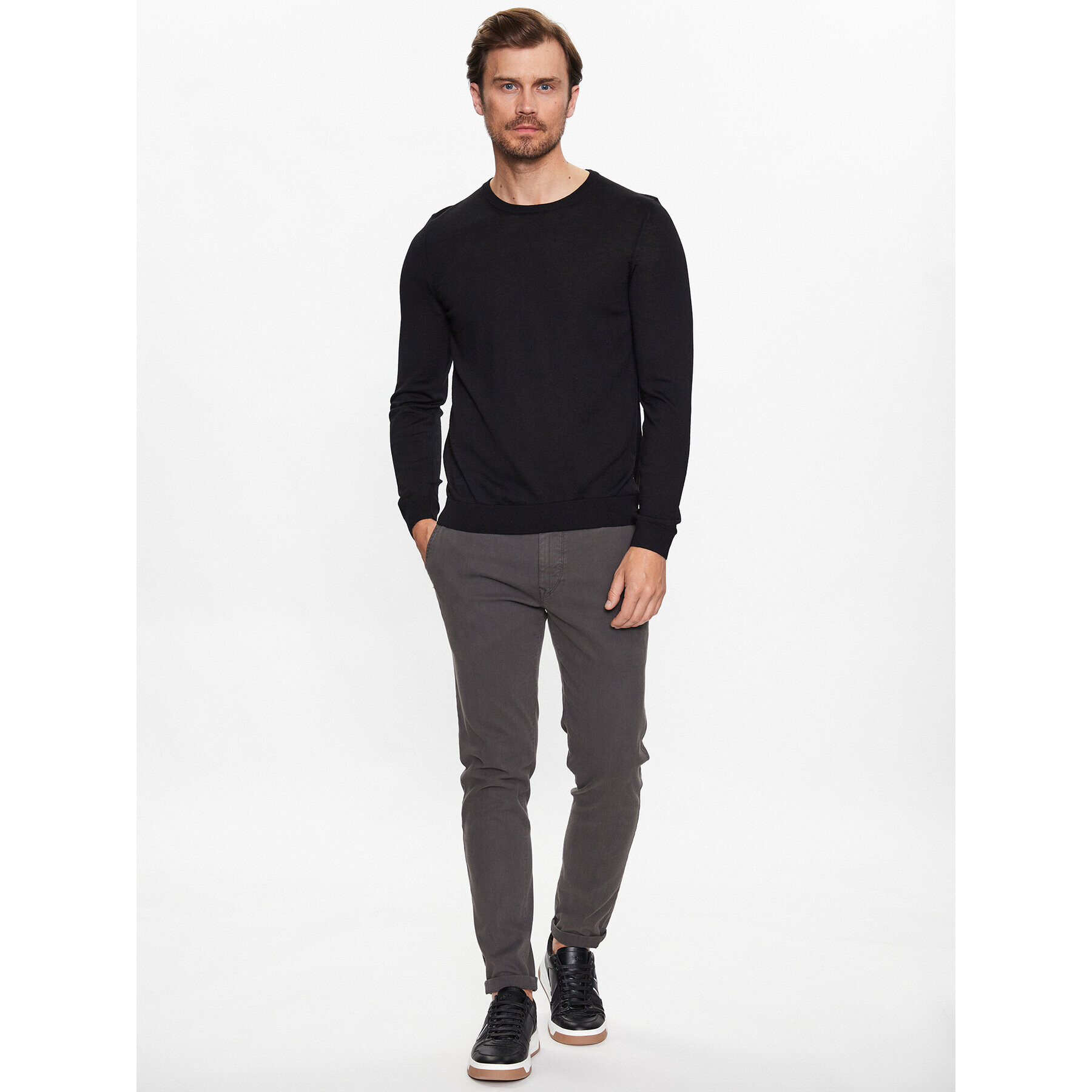 Boss Pulover 50468239 Negru Slim Fit - Pled.ro