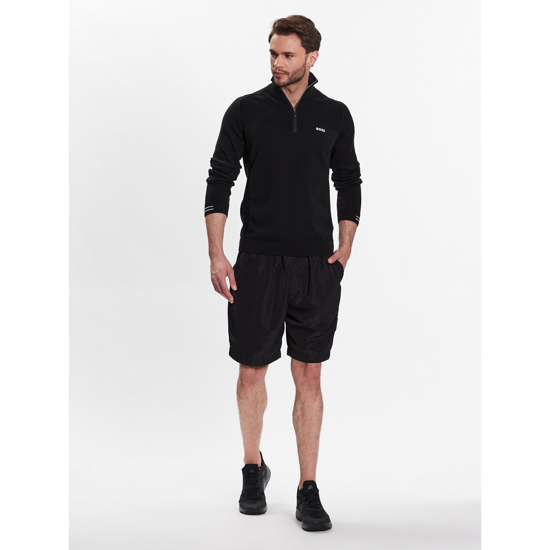 Boss Pulover 50482399 Negru Regular Fit - Pled.ro