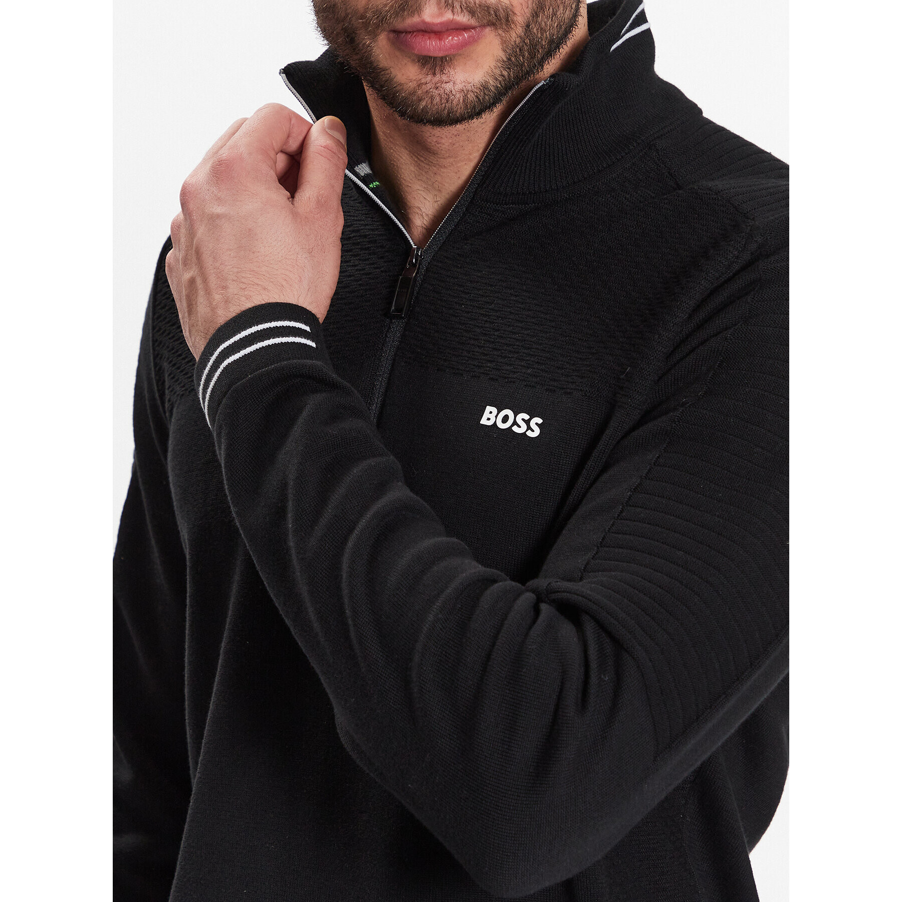 Boss Pulover 50482399 Negru Regular Fit - Pled.ro