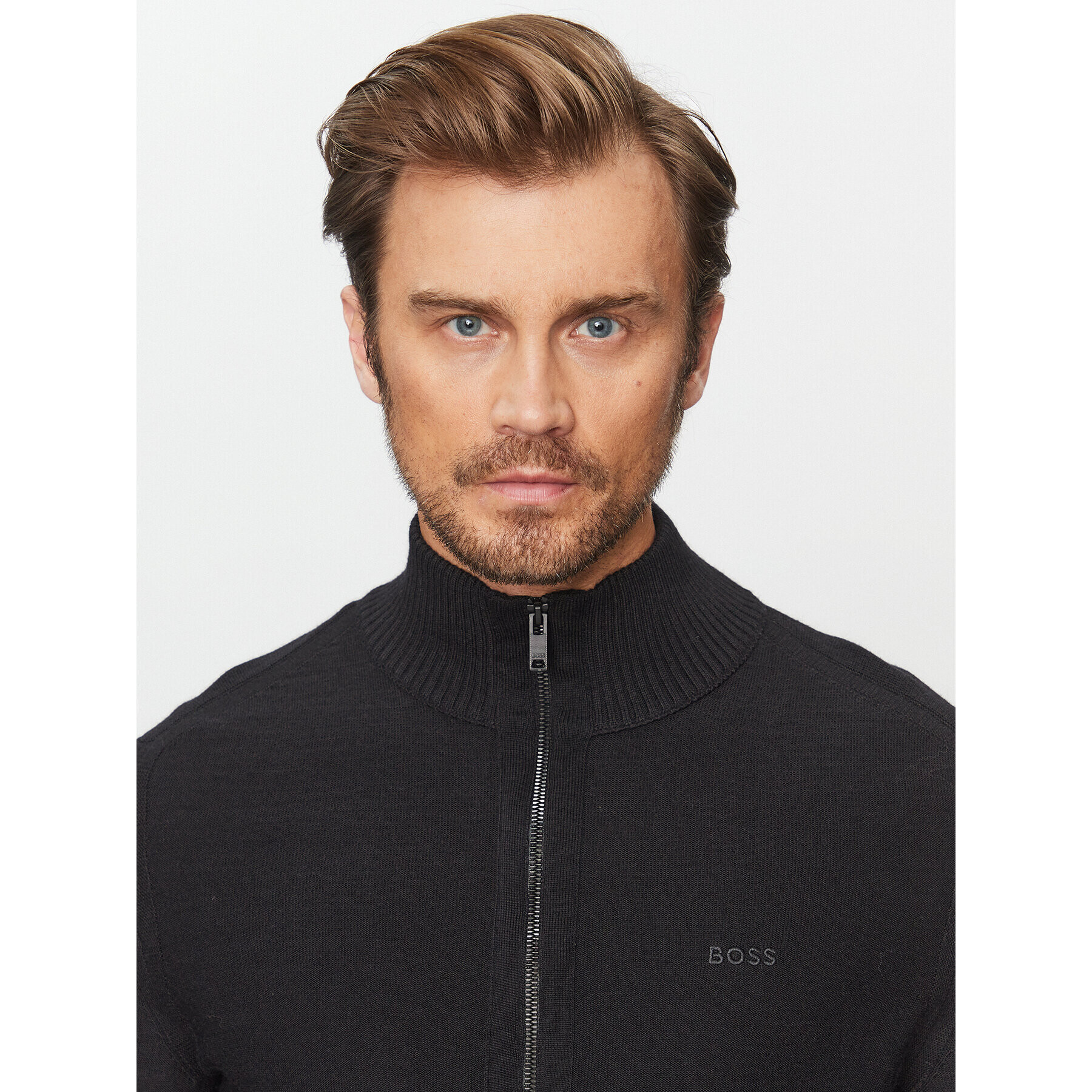 Boss Pulover Avac_Fz 50501750 Negru Regular Fit - Pled.ro