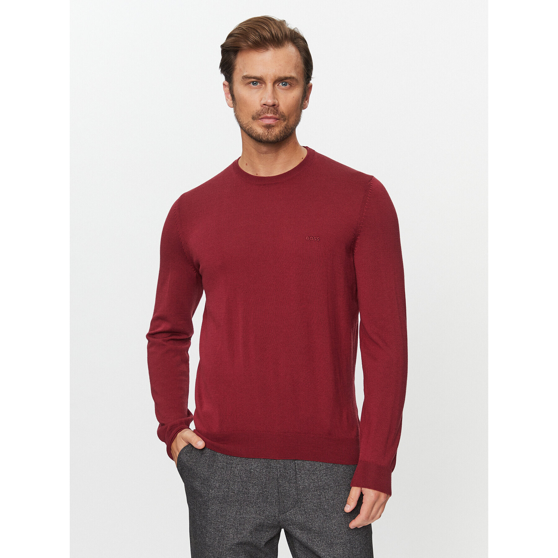 Boss Pulover Botto-L 50476364 Roșu Regular Fit - Pled.ro