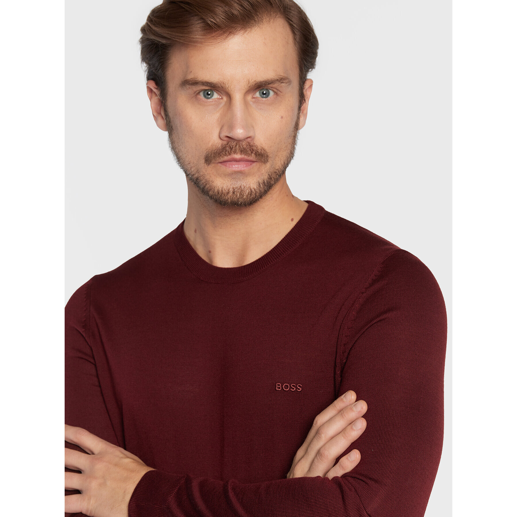 Boss Pulover Botto-L 50476364 Vișiniu Regular Fit - Pled.ro