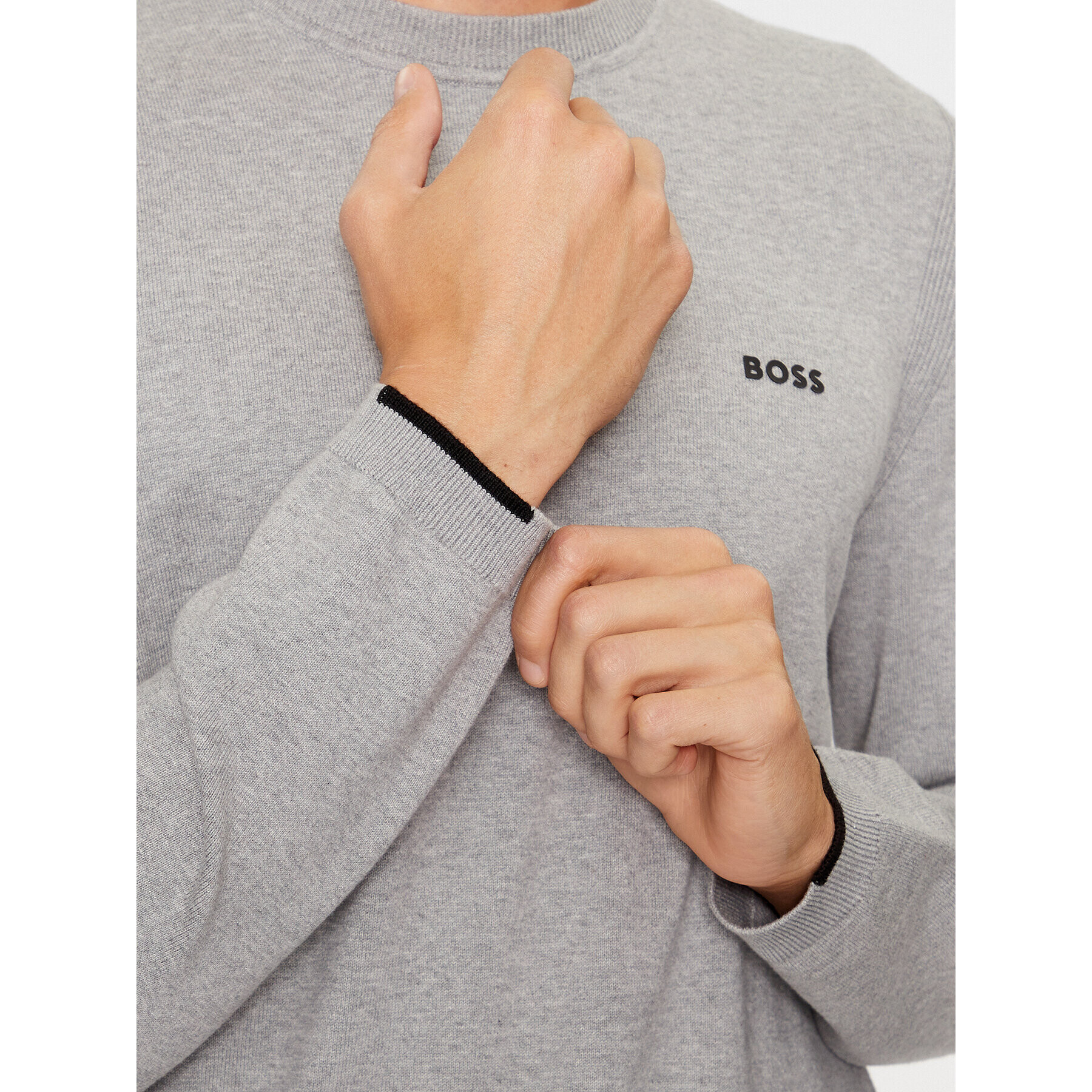 Boss Pulover Ever-X_Cn 50498539 Gri Regular Fit - Pled.ro